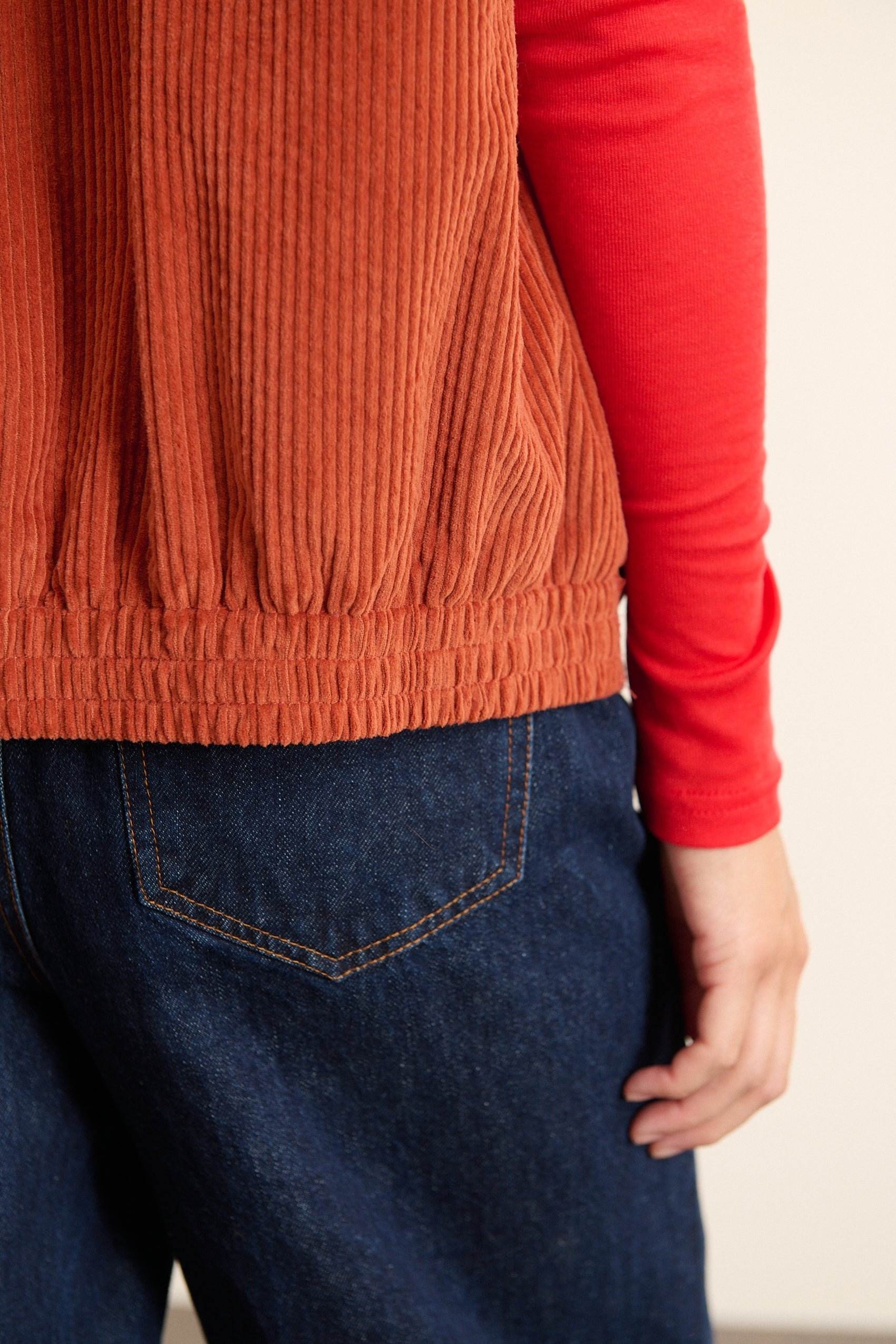 Velvet Sleeveless Jacket GARANCE PARIS Orange