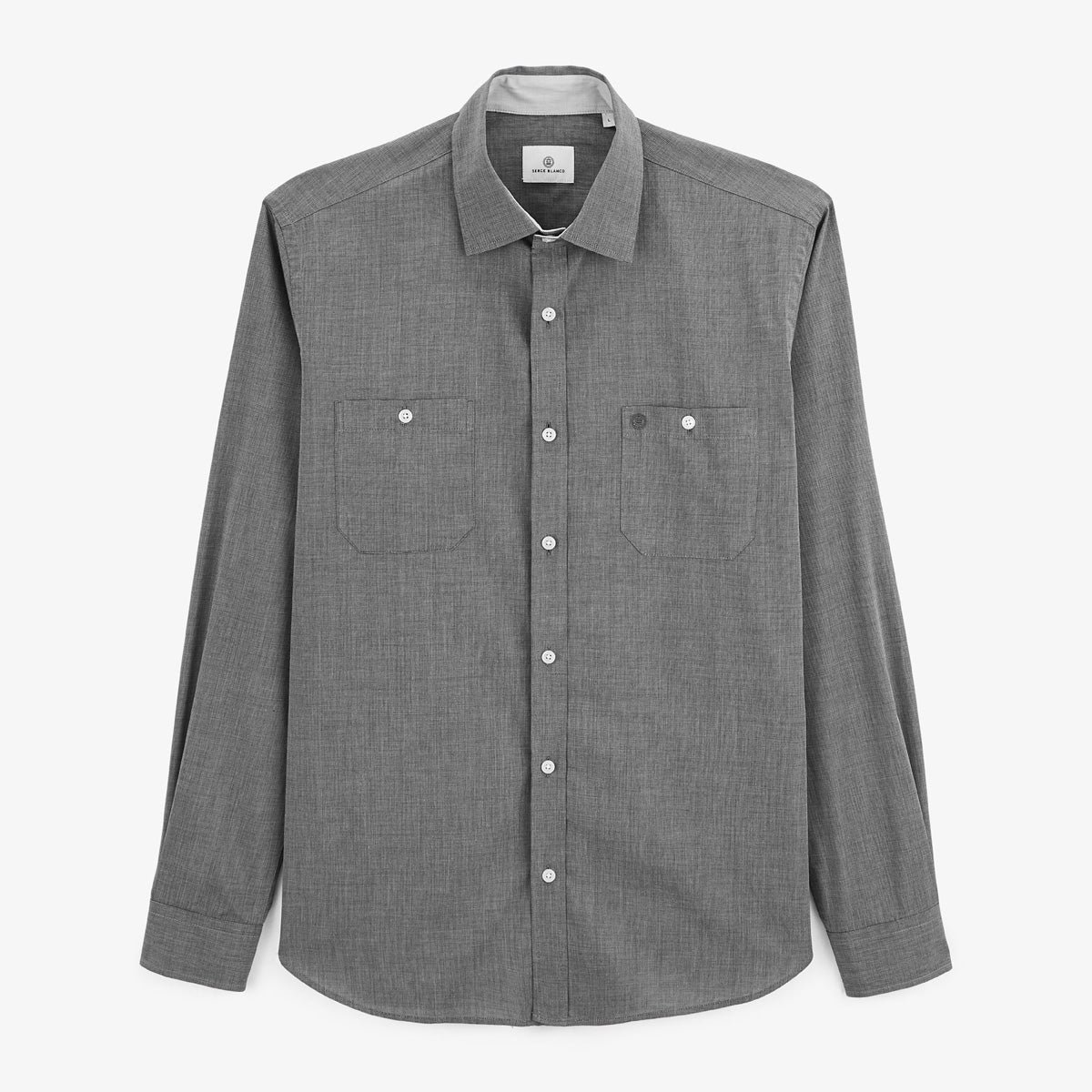 Long-sleeved cotton shirt SERGE BLANCO Grey