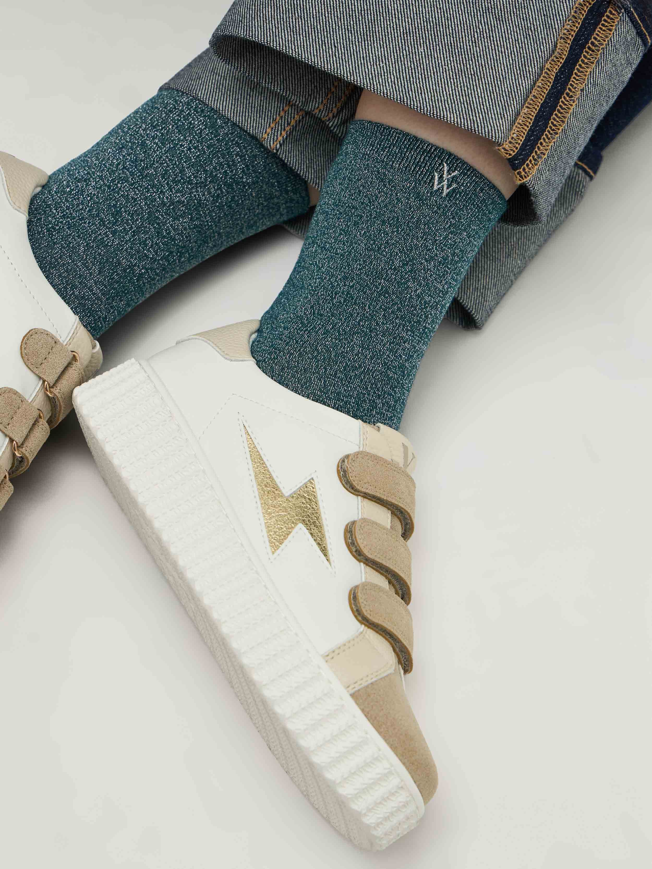 Sequined high socks in a cotton blend VANESSA WU Multicolored