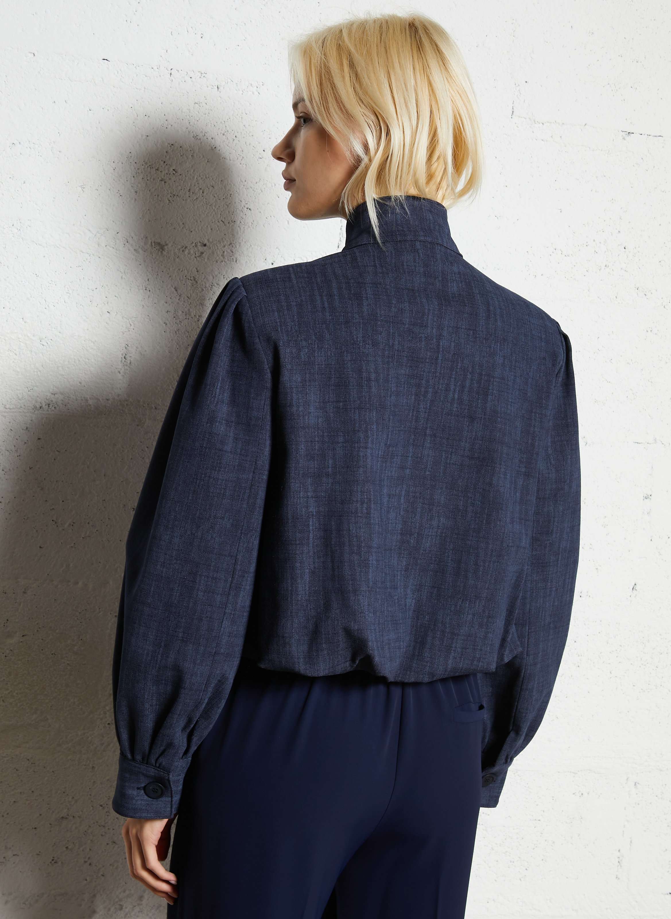 Veste courte bouffante col montant IMPERIAL Bleu