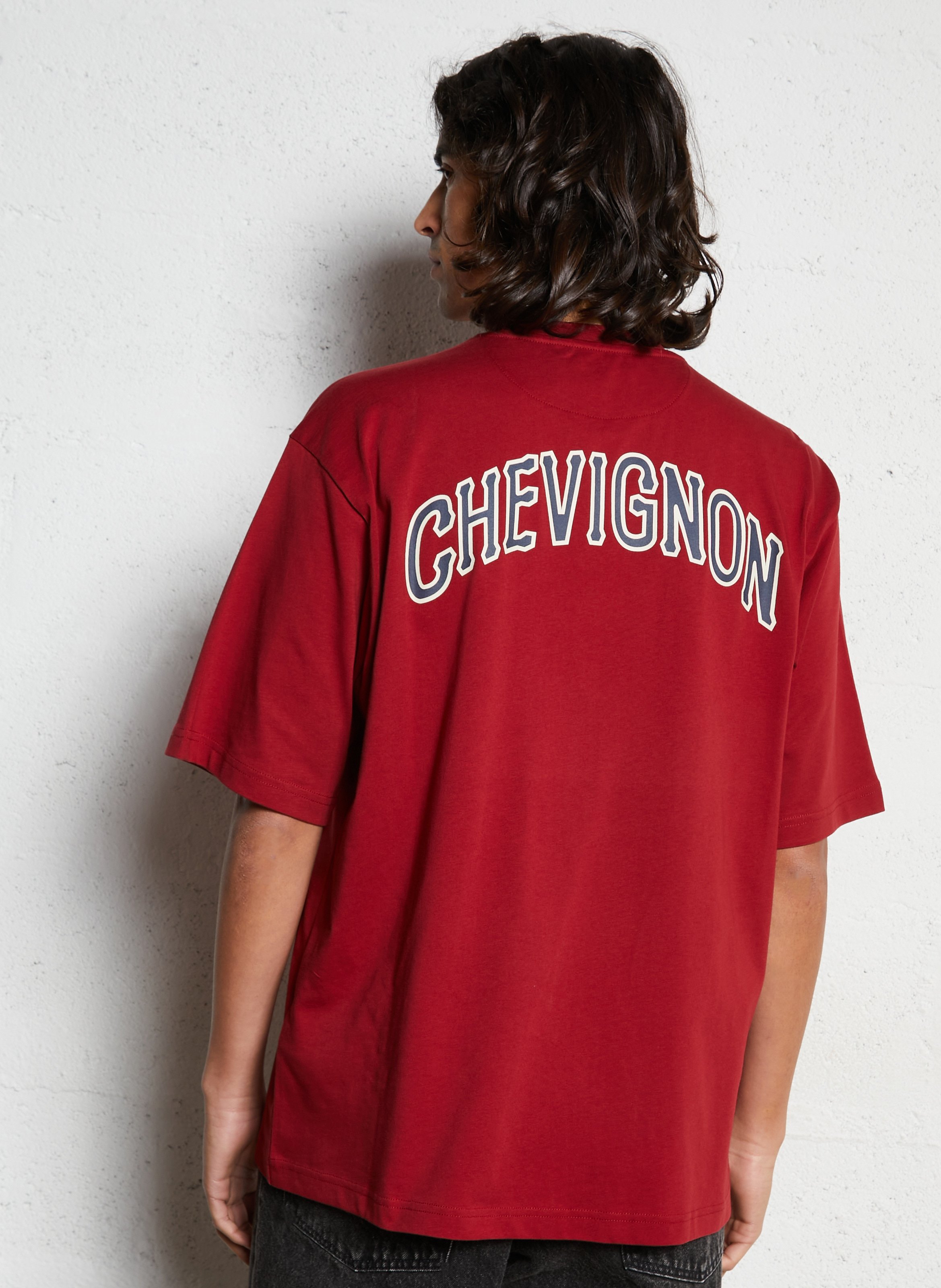 Oversized organic cotton T-shirt CHEVIGNON Red