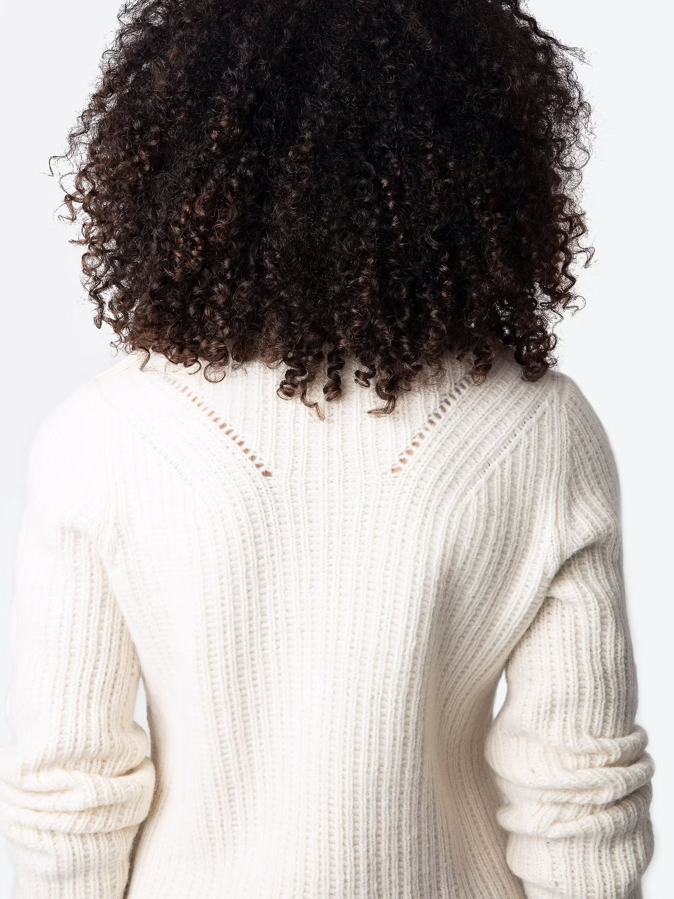 Robe courte côtelée en laine ZADIG&VOLTAIRE Blanc