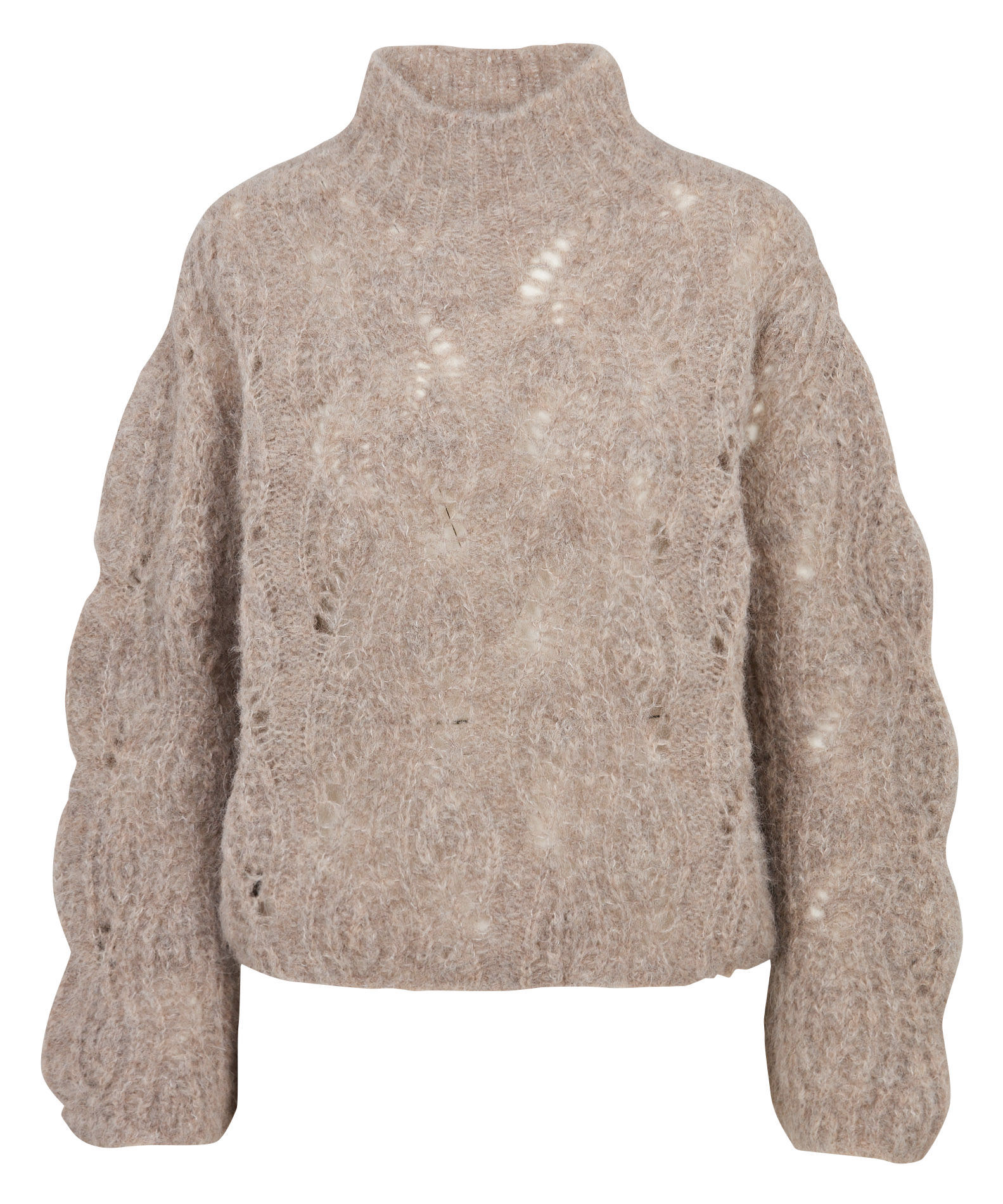 Oversized round-neck wool-blend sweater LA FEE MARABOUTEE Beige