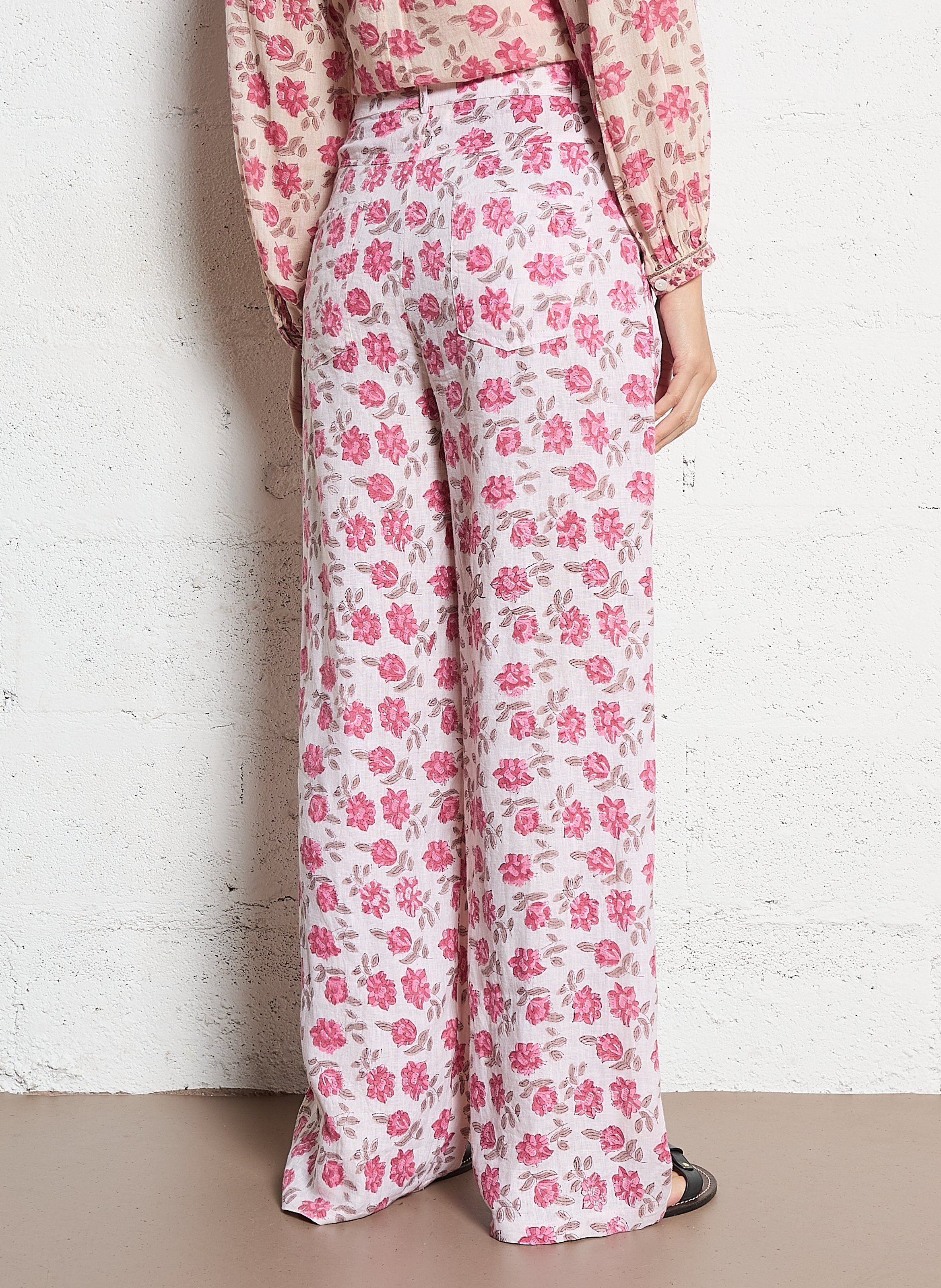 Gerade geschnittene Leinenhose MAISON HOTEL Rosa