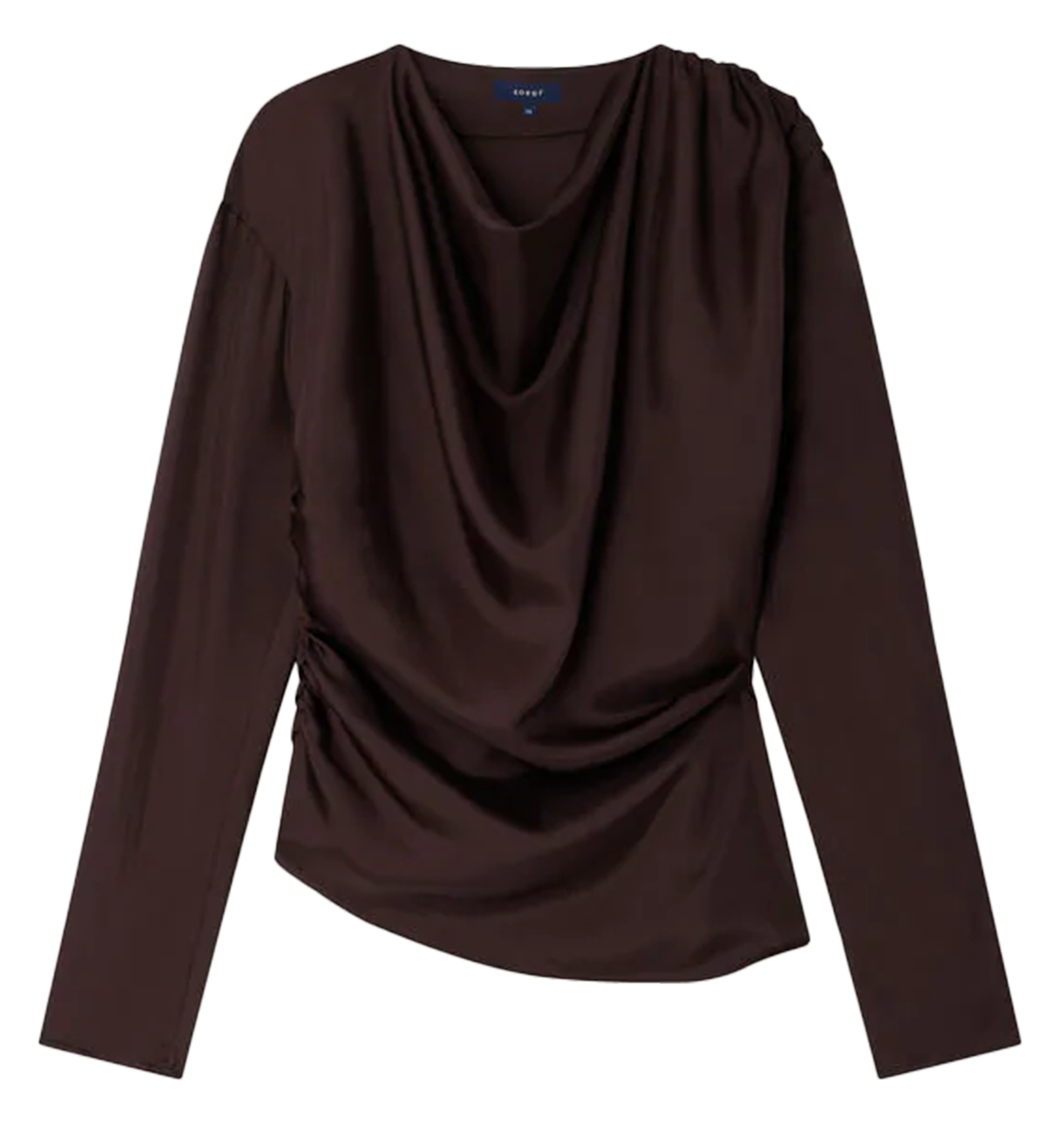 Blusa asimétrica entallada cuello de monje SOEUR Cereza