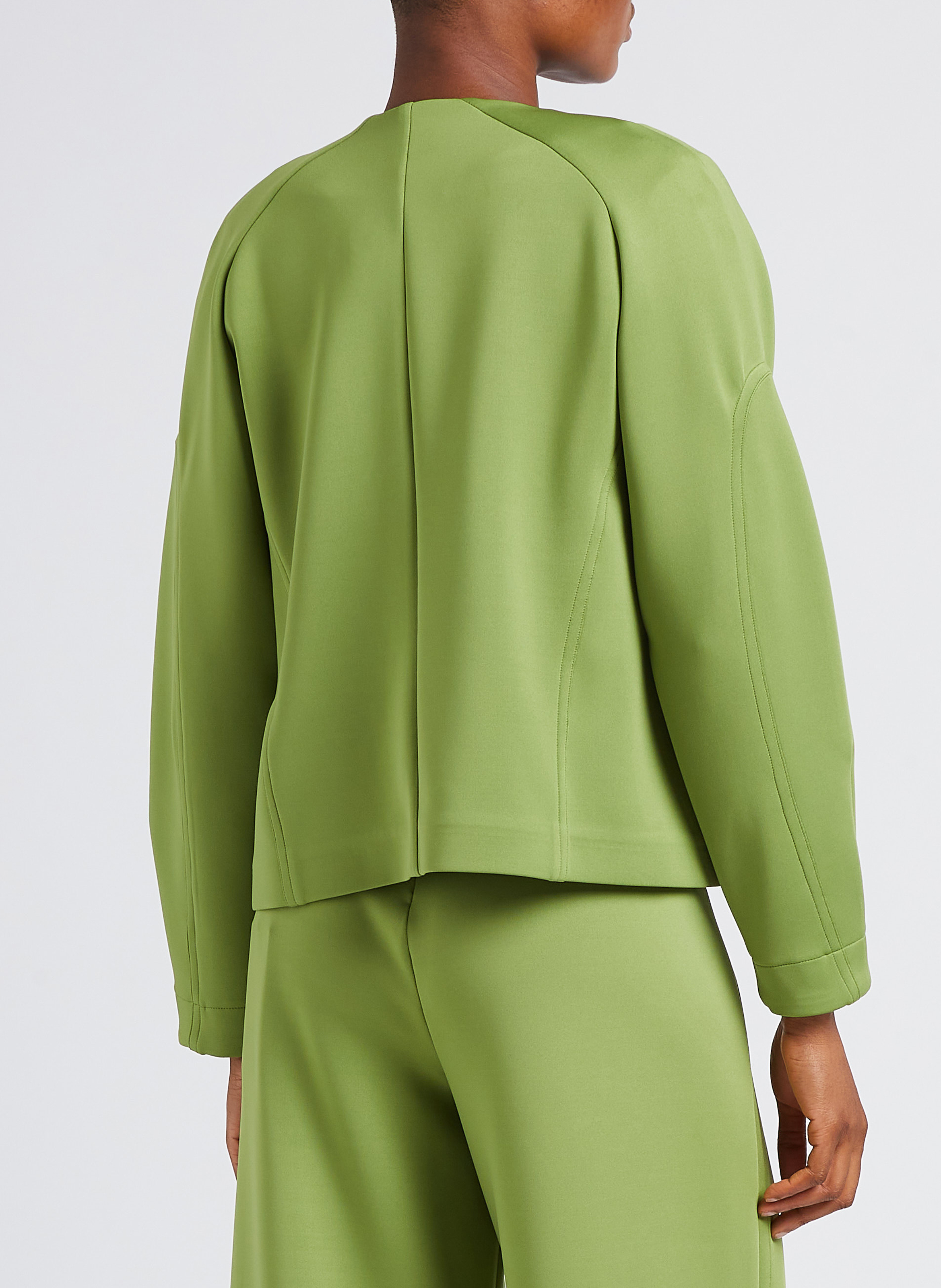 Gerade geschnittene Jacke mit Rundhalskragen MAX MARA LEISURE Grun