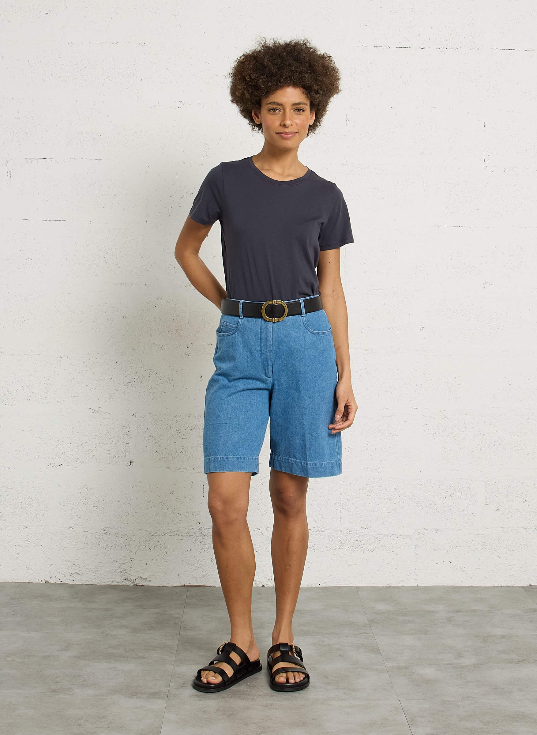 Tee-shirt droit en coton HARTFORD Noir