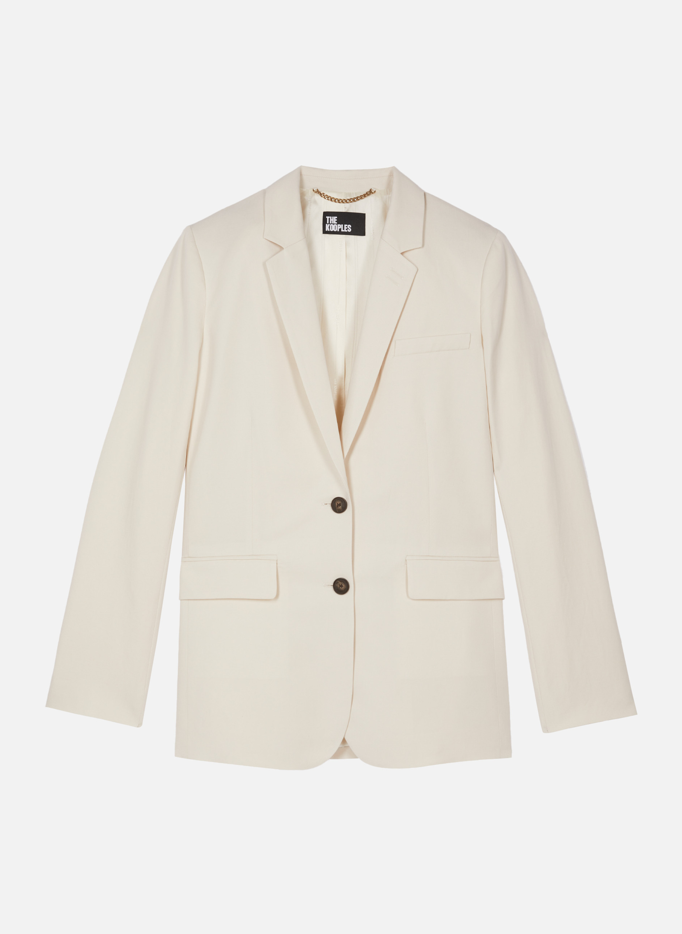 Straight tailored blazer in linen and cotton THE KOOPLES