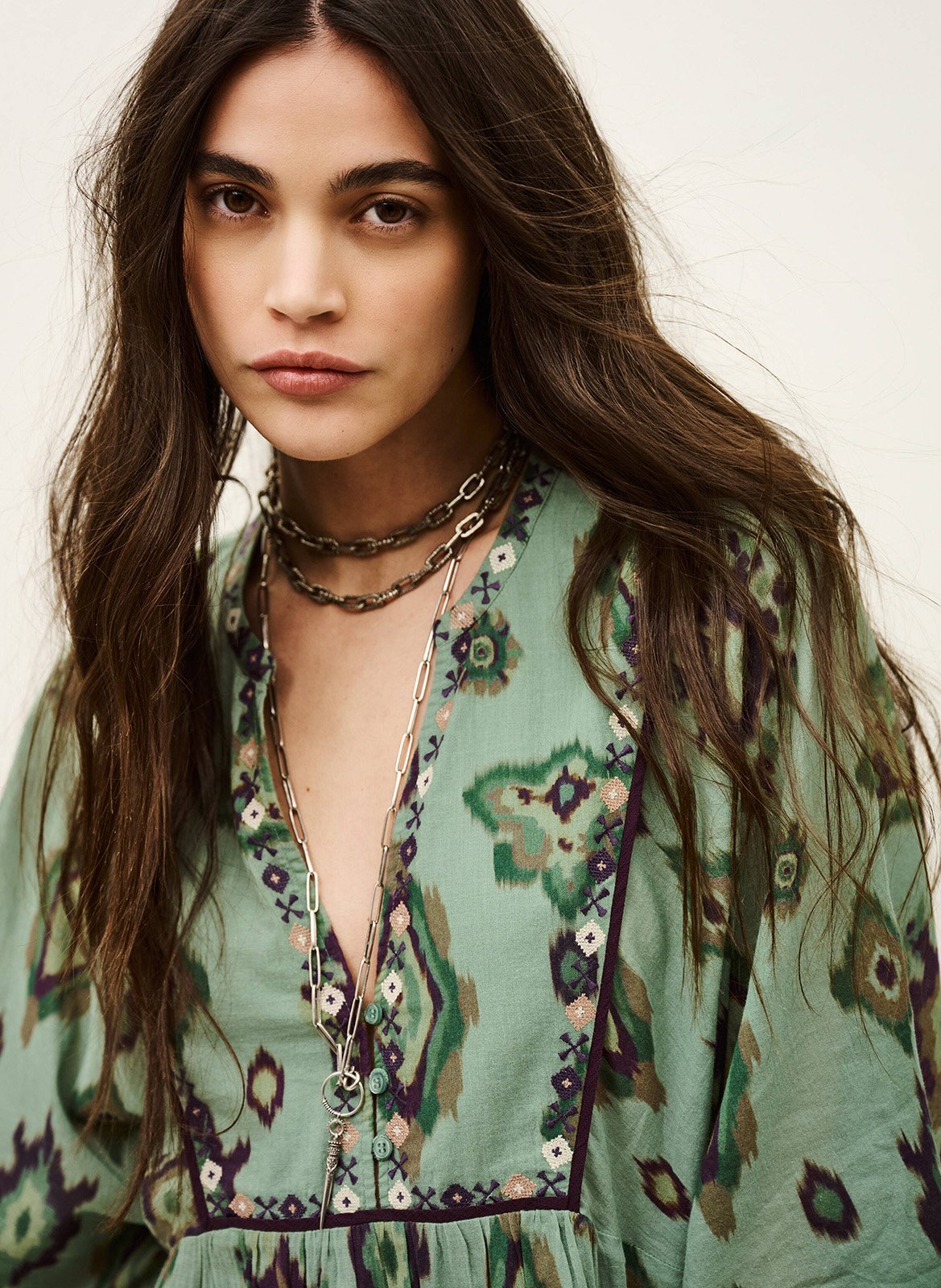 Korte jurk met kraag BA&SH Groen