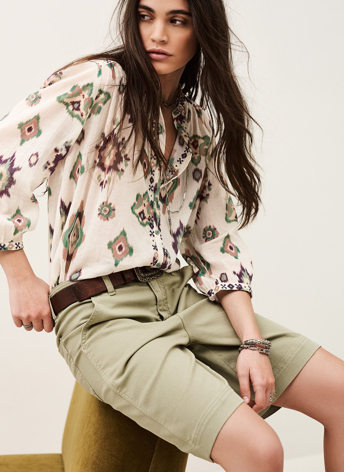 Blouse met klassieke kraag BA&SH Beige