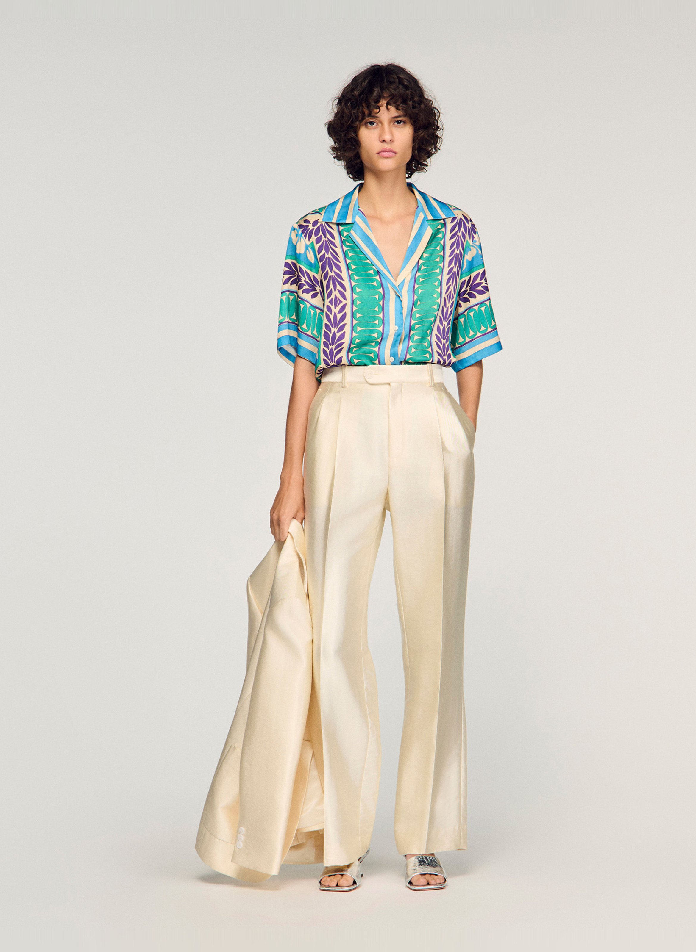 Chemise large imprimée SANDRO Vert