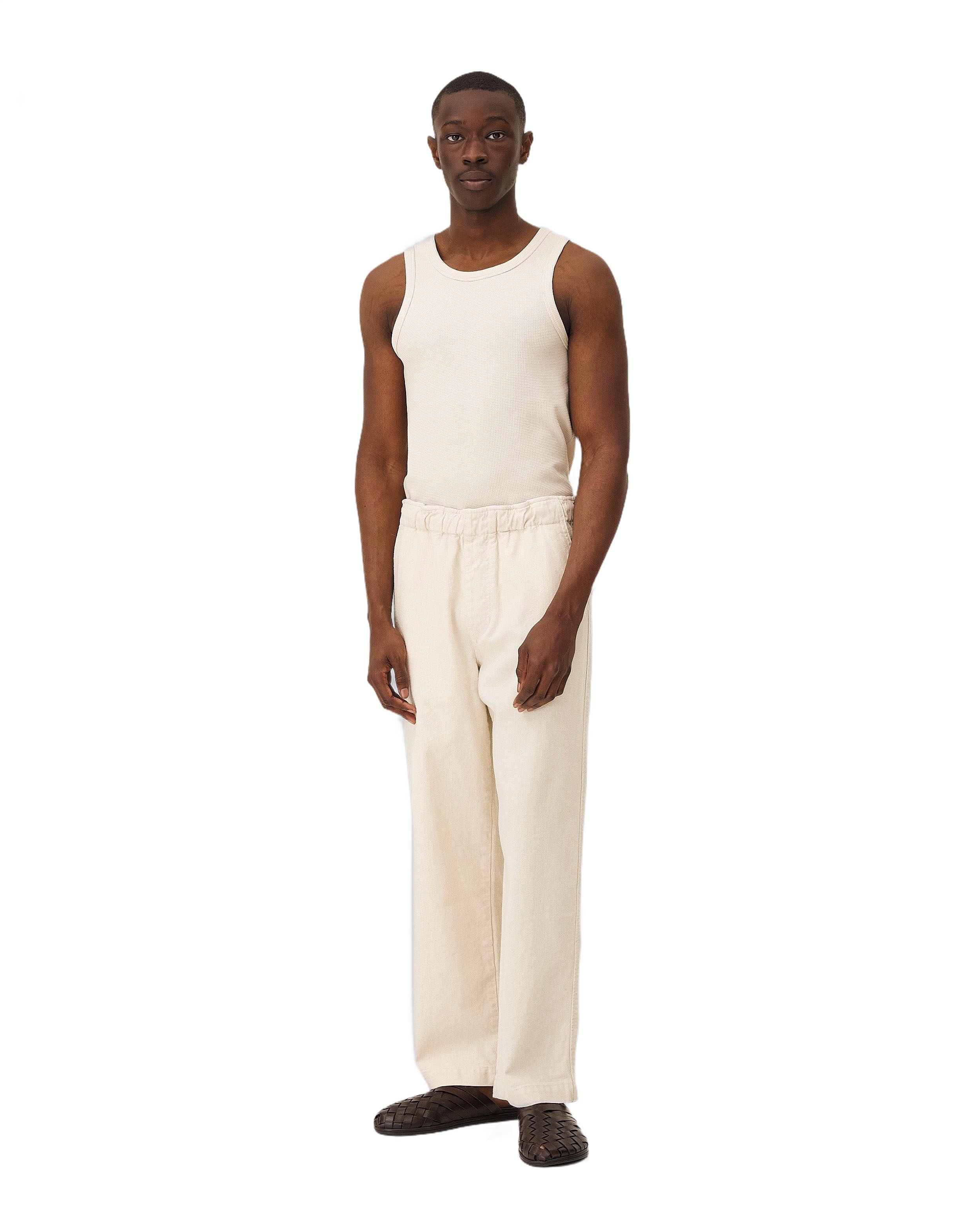 Relaxed elasticated pants Michigan ecru Noyoco Red
