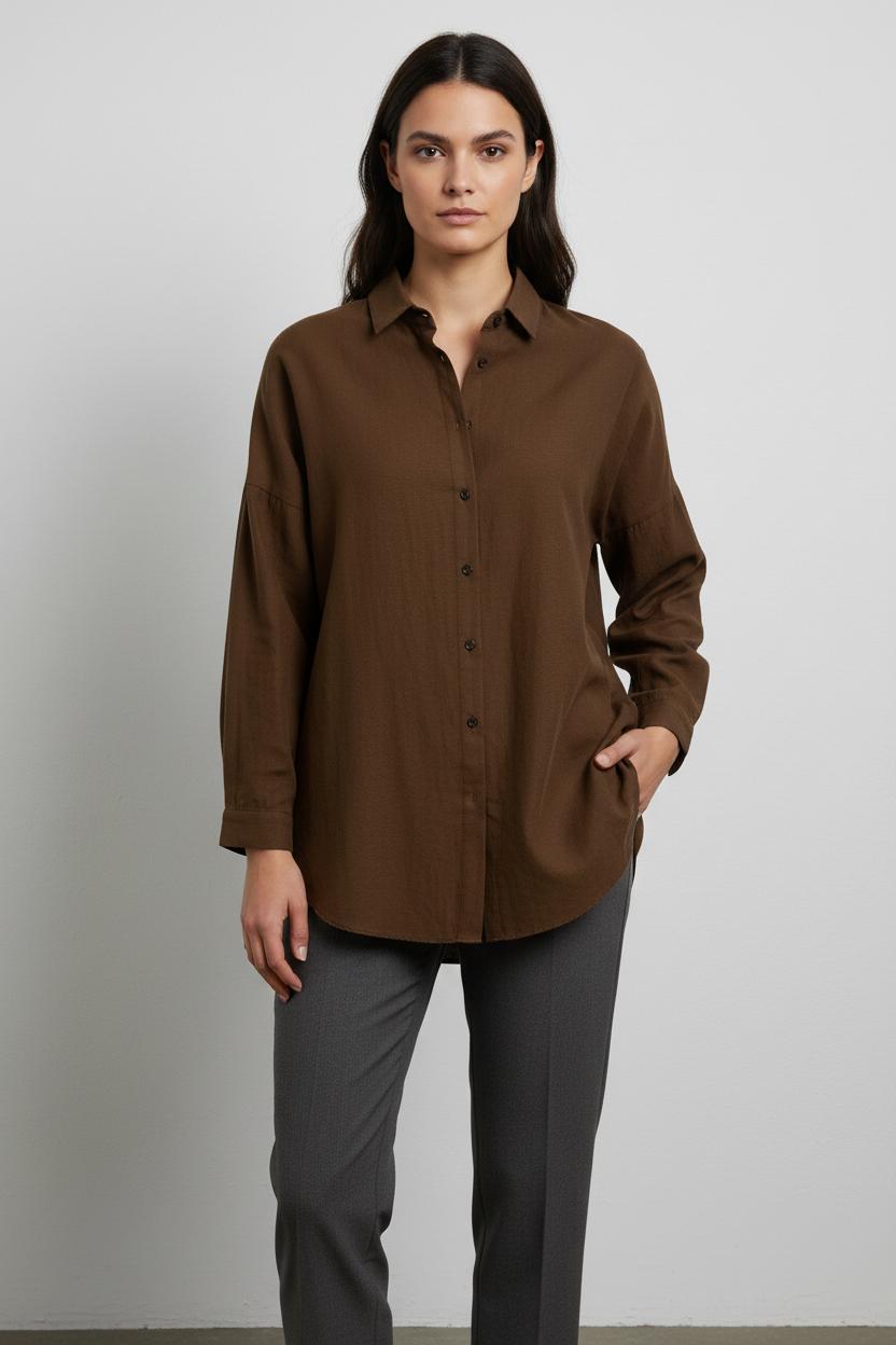 Blouse Laura Laval - Seconde Main Brown
