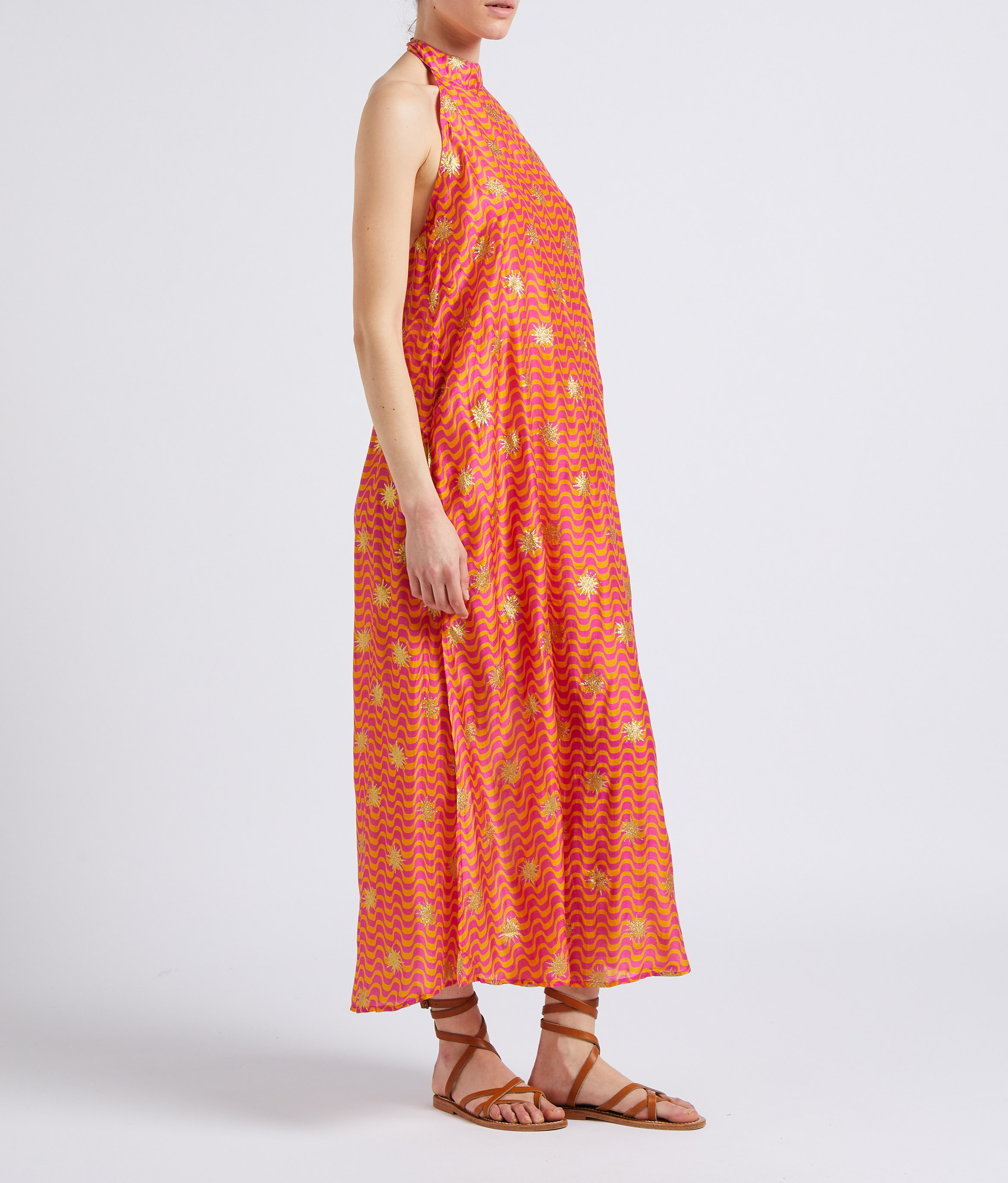 Long printed backless dress SUNDRESS Multicolored