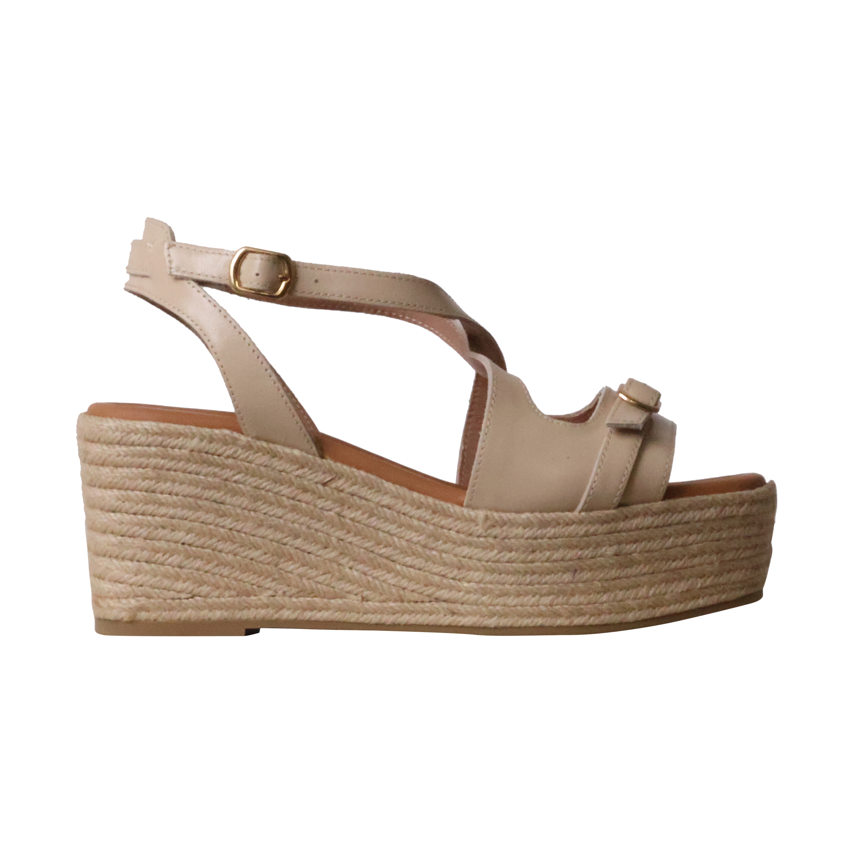 Napolie leather wedge sandals EMILIE KARSTON Beige