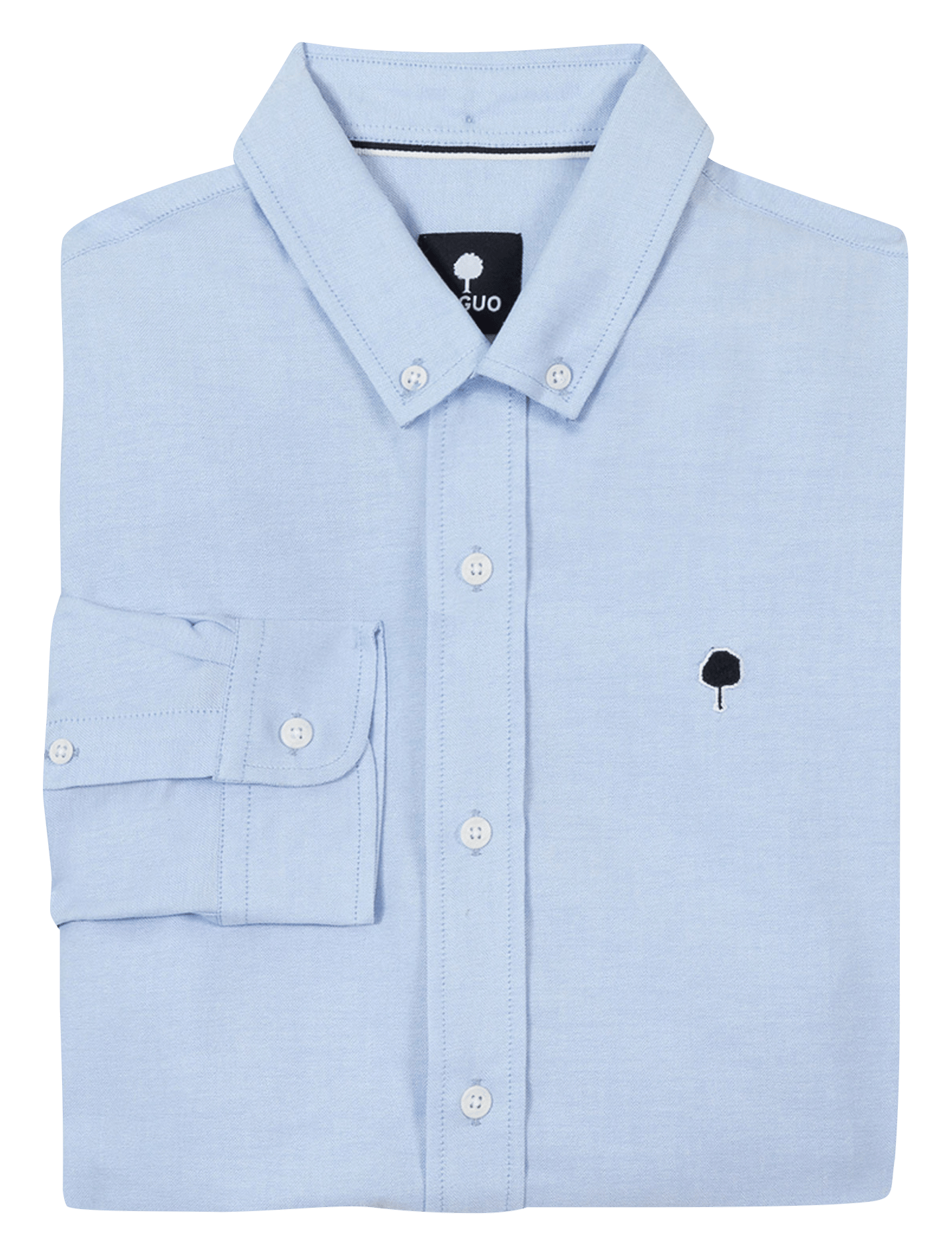 Katoenen blouse met klassieke kraag FAGUO Blauw