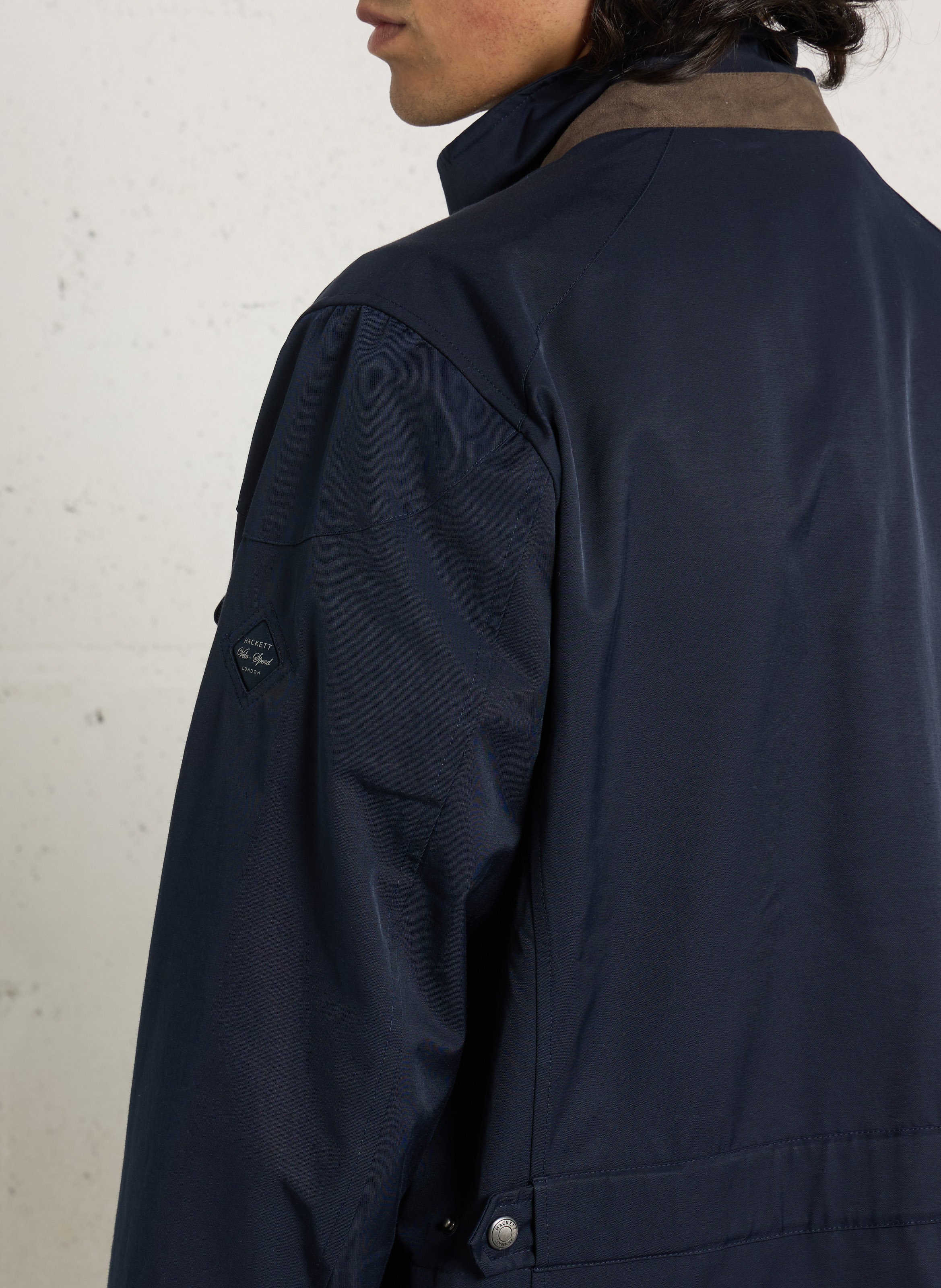 Veste droite col montant unie HACKETT Bleu