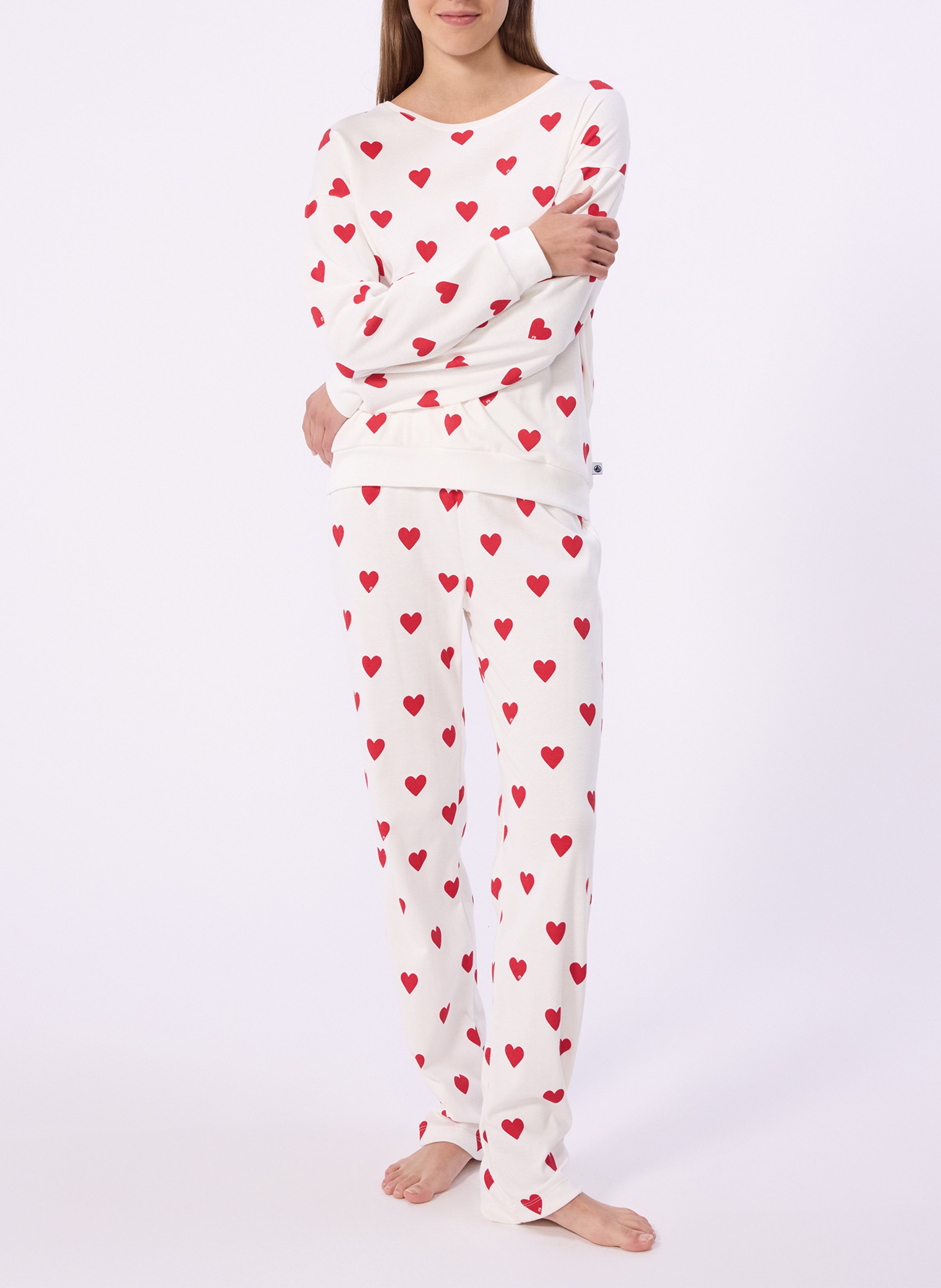 Pyjama imprimé cœur en coton PETIT BATEAU Multicolore