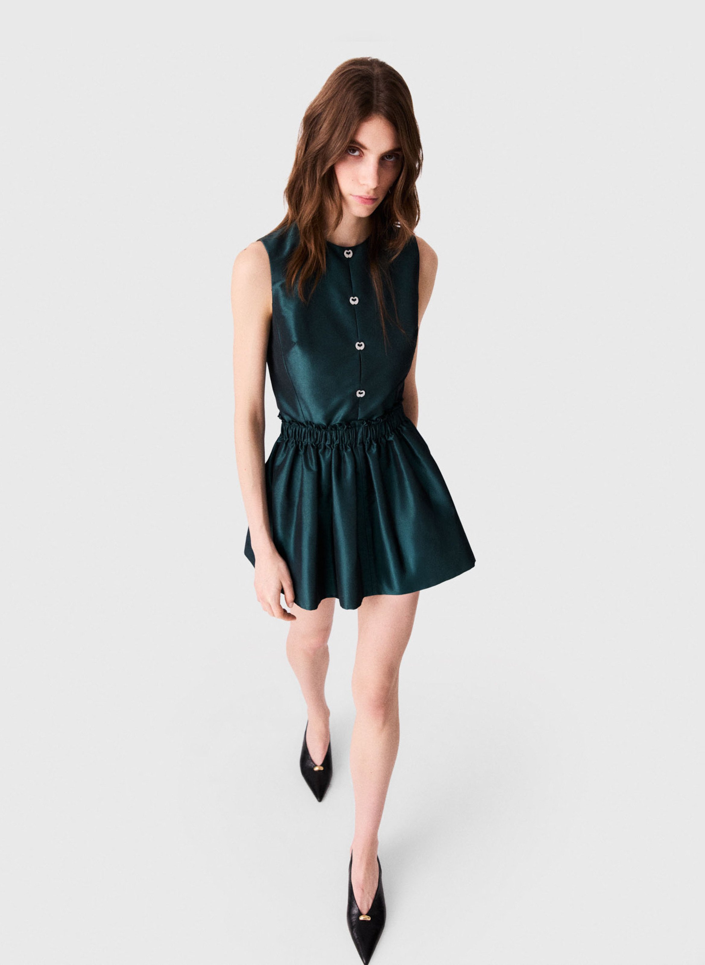 Robe courte col rond MAJE Vert