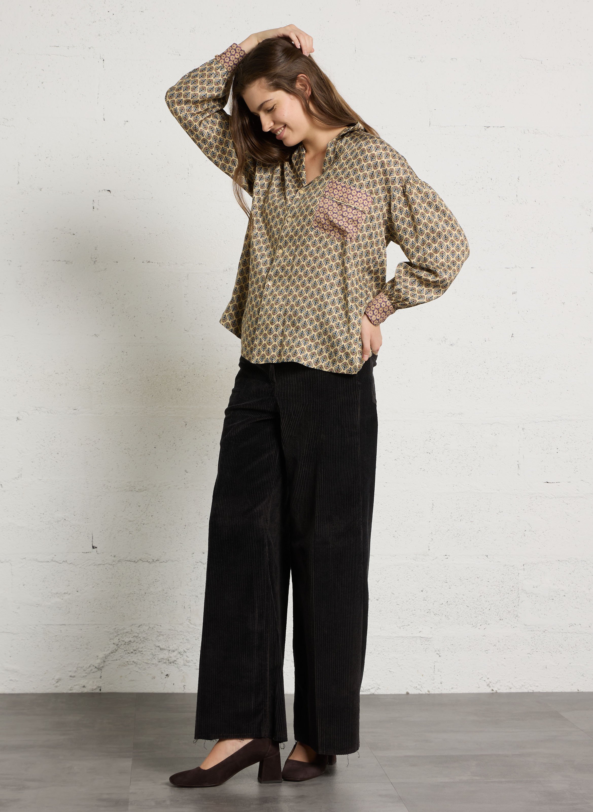 Tailored collar straight printed shirt MOMONI Multicolored