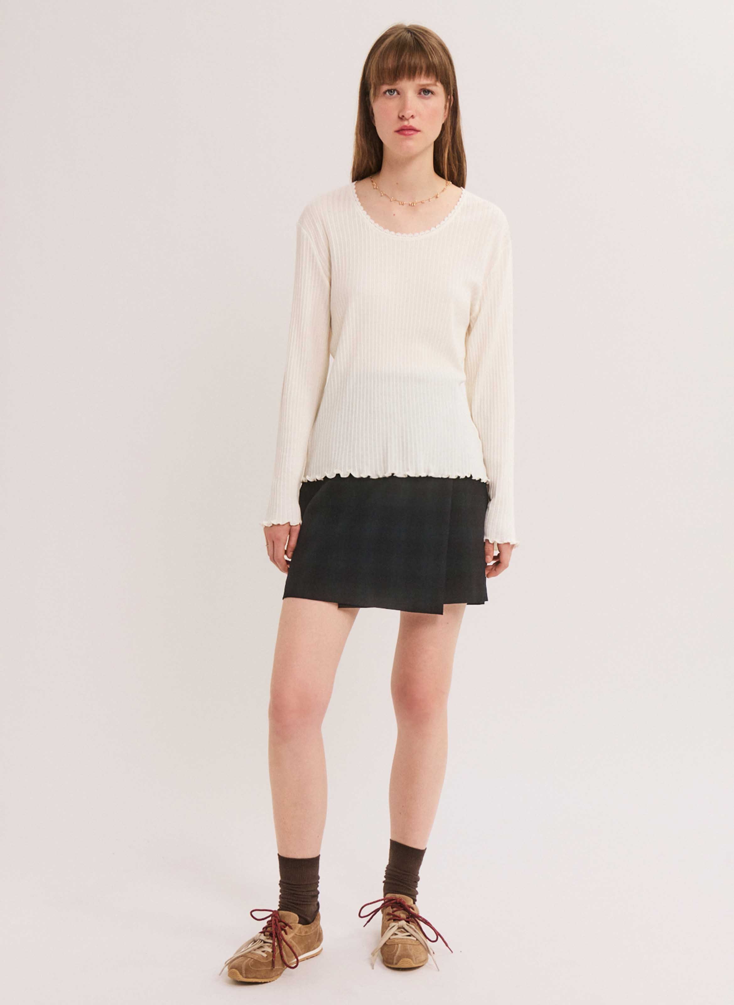 T-shirt met ronde hals - katoenblend PABLO Beige