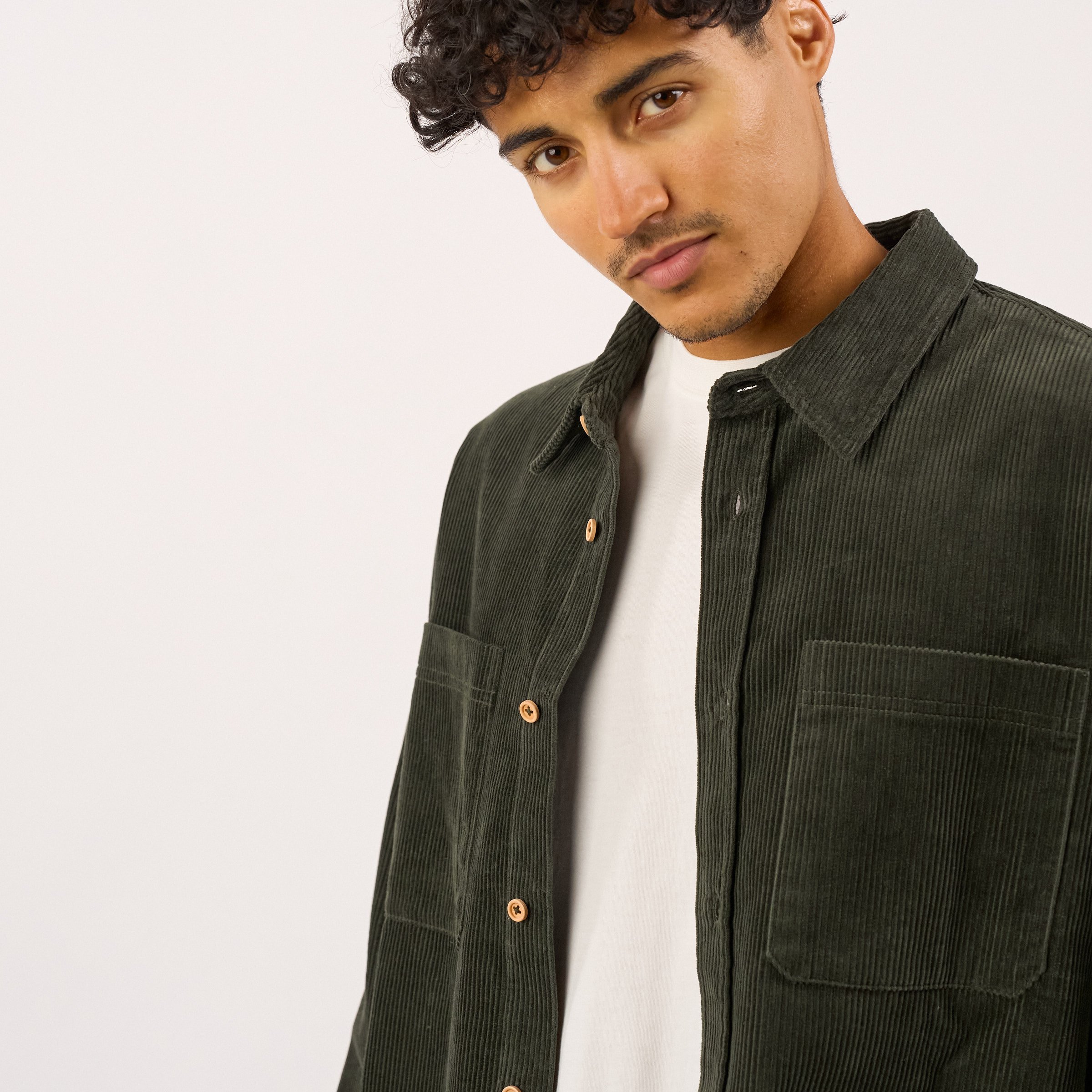 Oversized velvet overshirt | Green BILLYBELT Men
