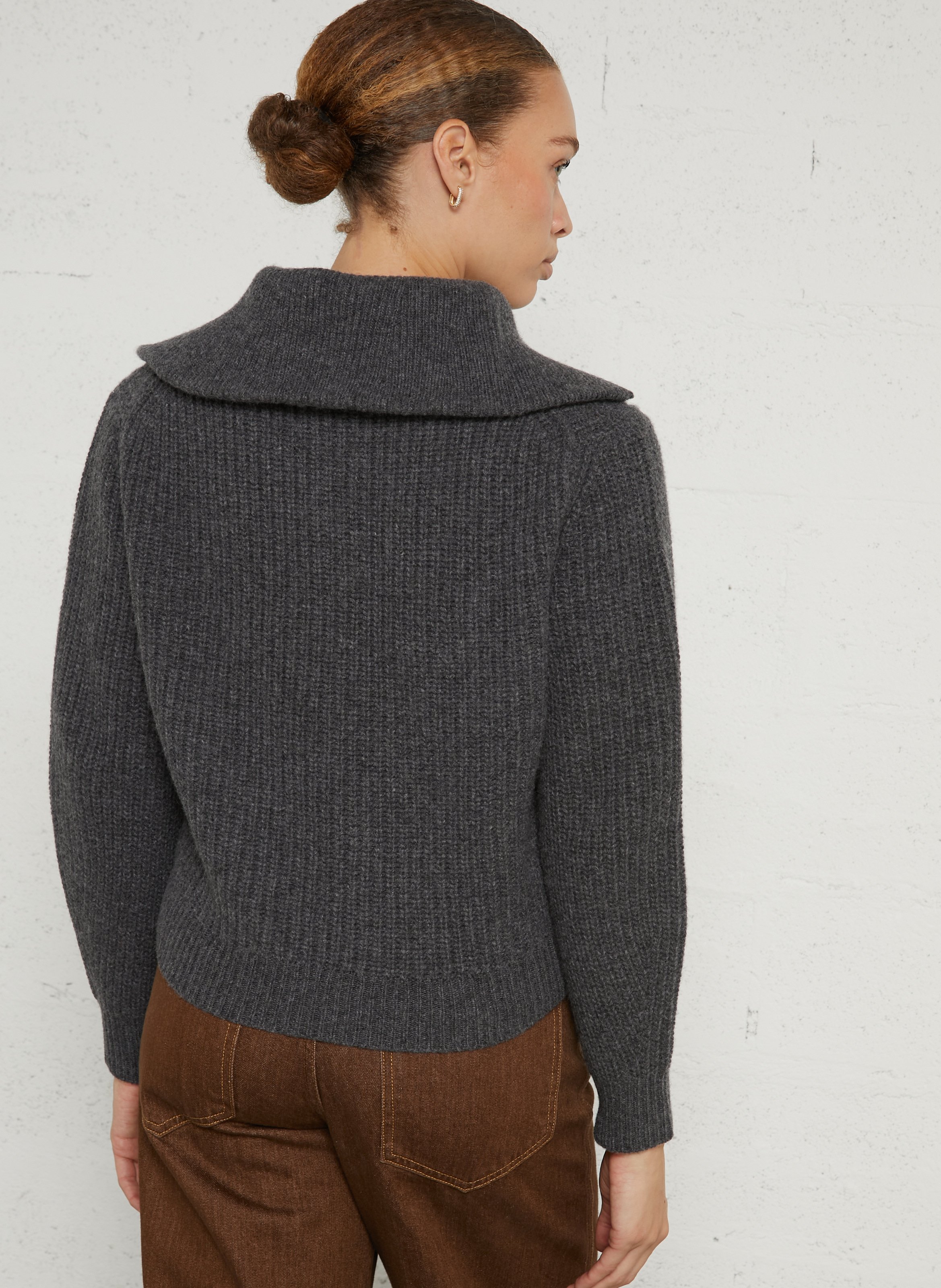 Pull droite col polo en laine MAX MARA WEEK END Noir