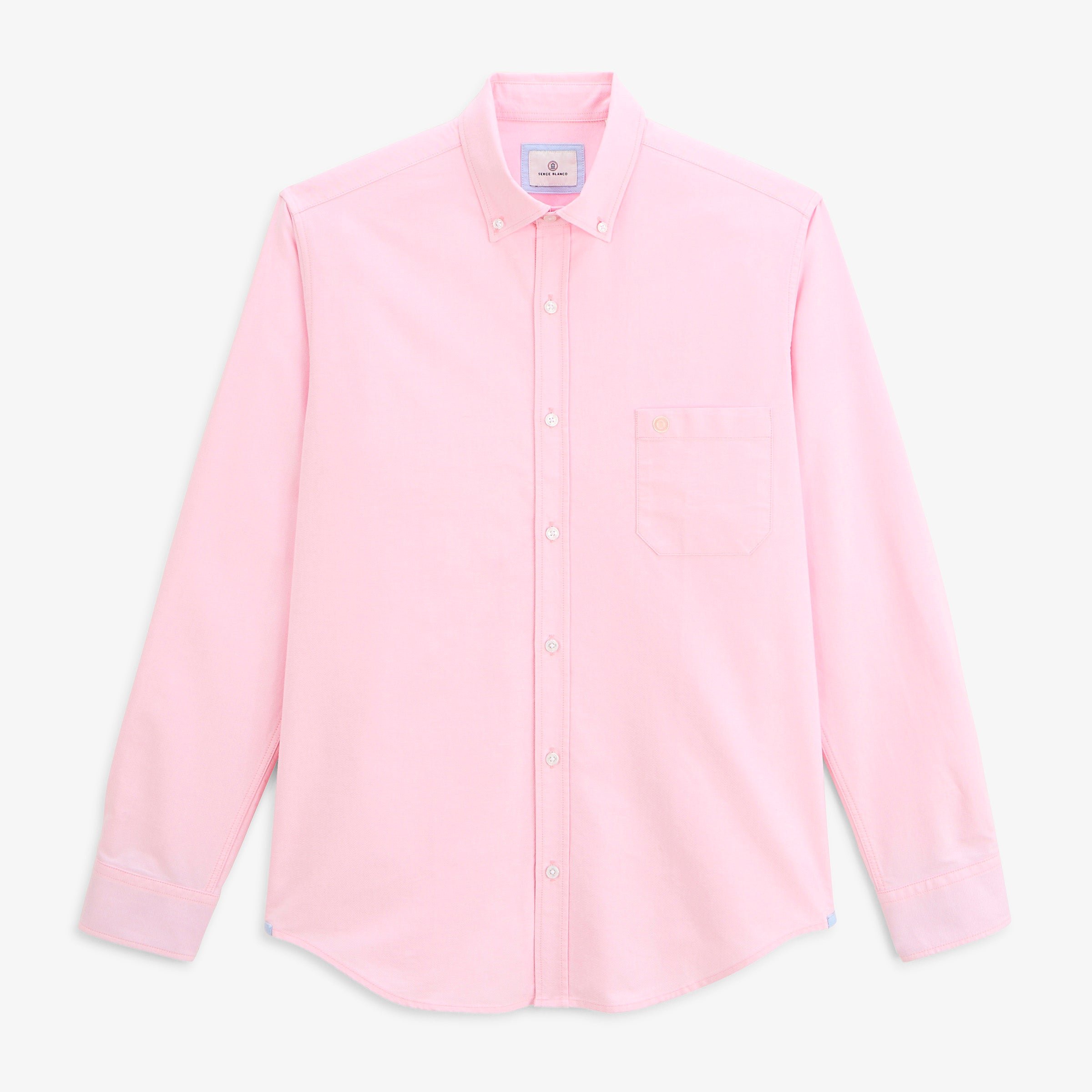 Long-sleeved Oxford shirt with pink belt SERGE BLANCO Pink