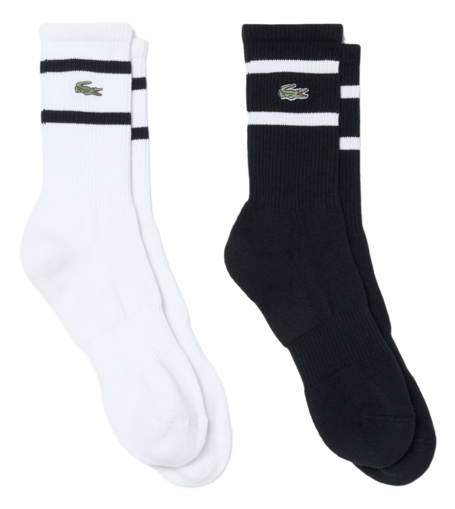 Set of 2 pairs of striped socks in blended cotton. LACOSTE