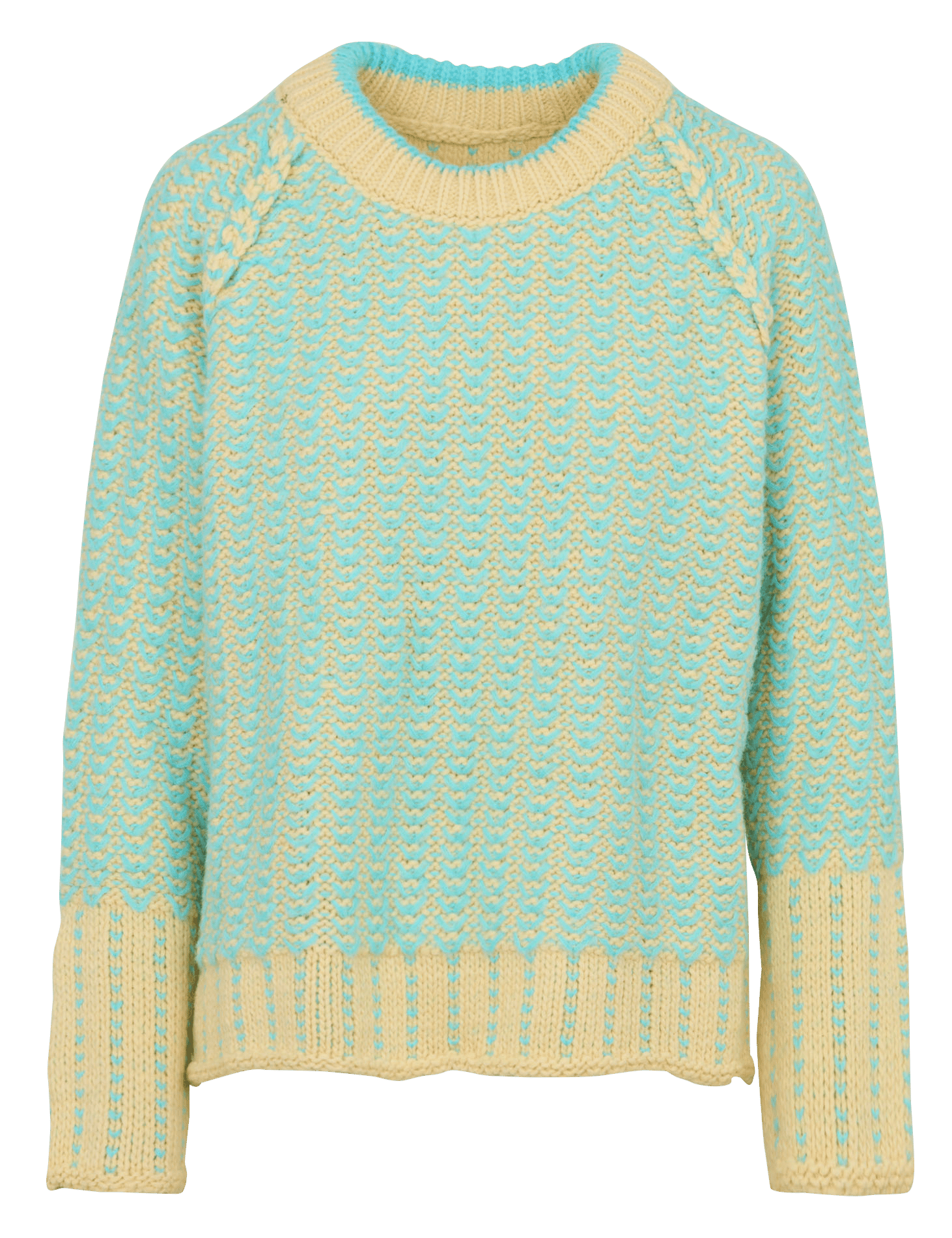Ruimvallende, gebreide trui met ronde hals DR BLOOM Blauw