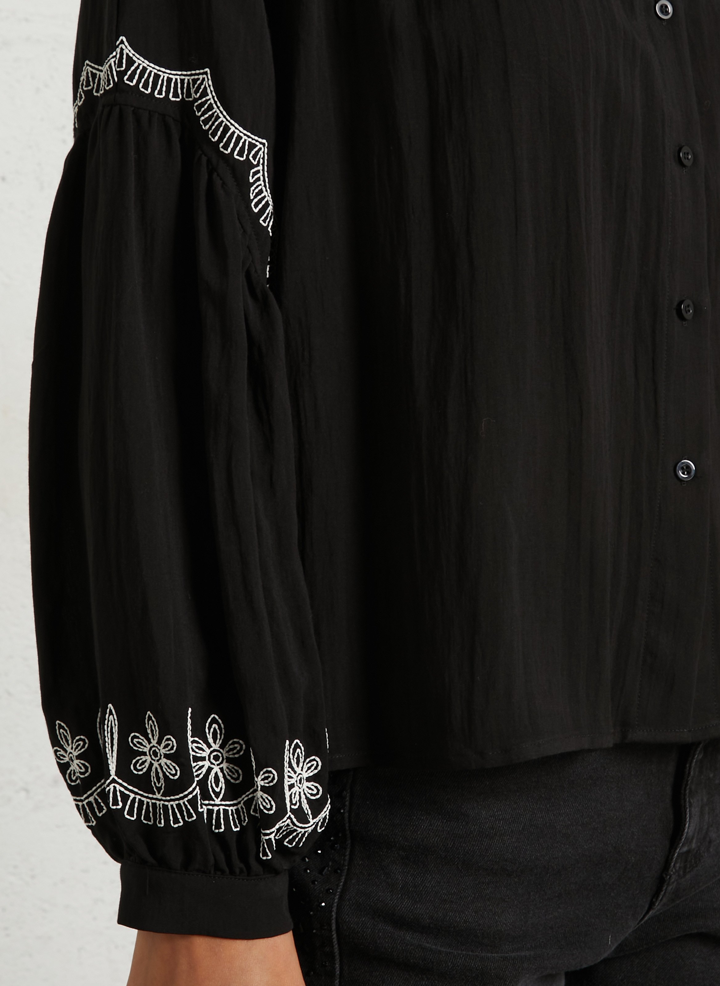 Blouse ample brodée THE KORNER Noir