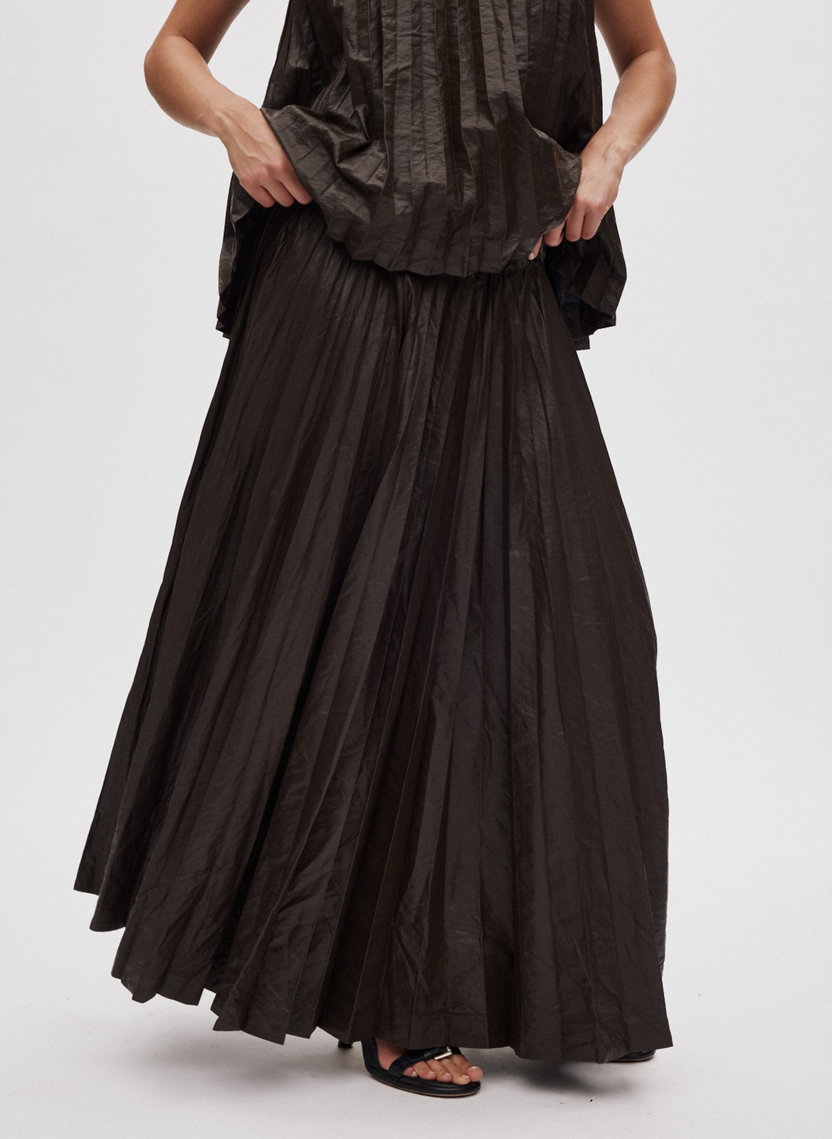 Long flared skirt RABENS SALONER Brown