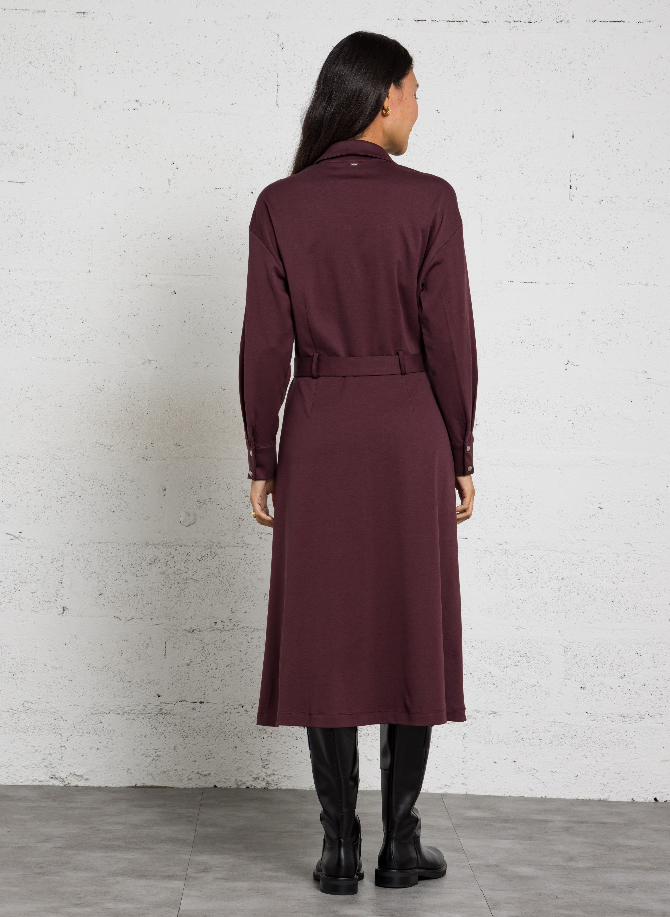 Robe chemise midi en coton IKKS Violet