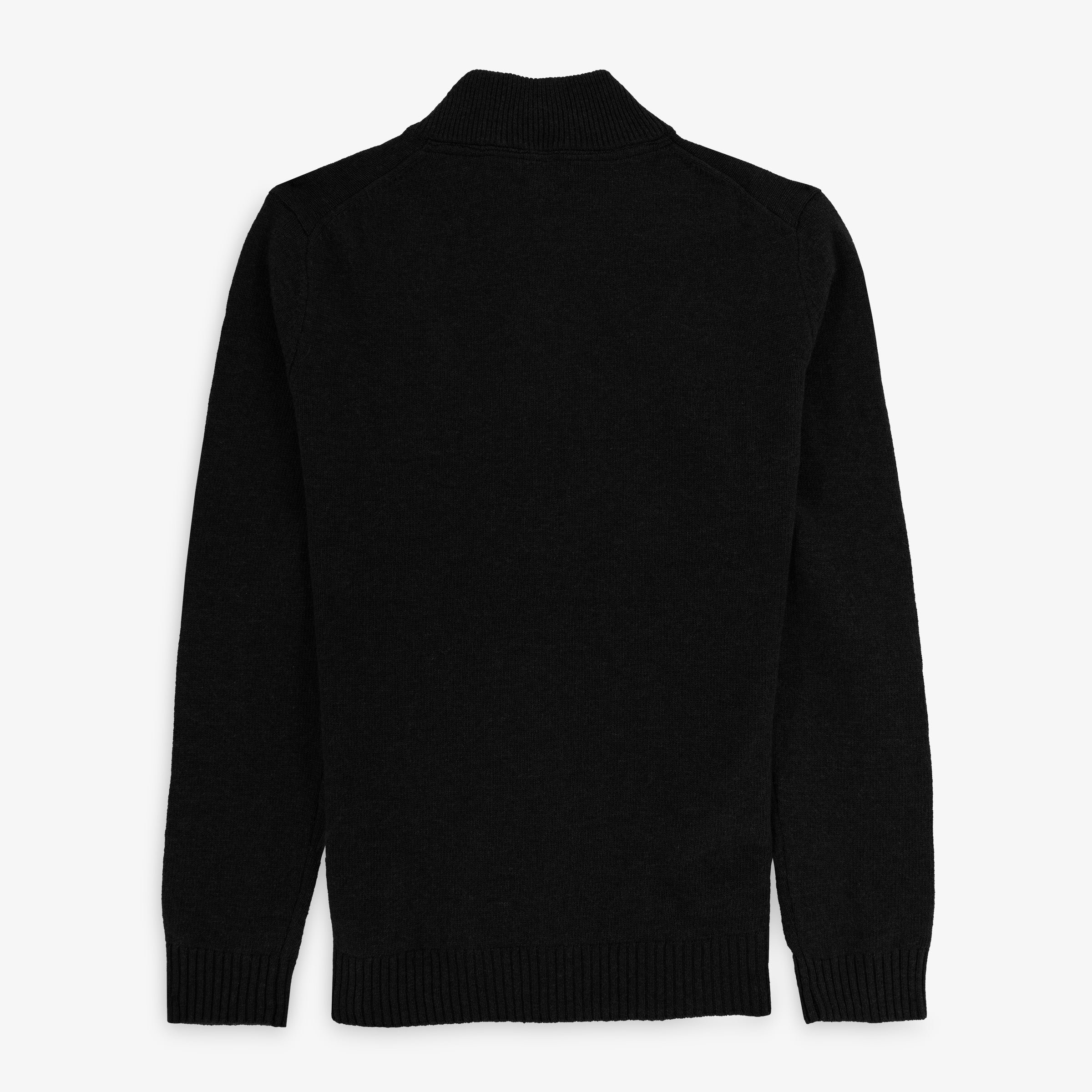Zip-up high-neck sweater in a wool blend SERGE BLANCO Black