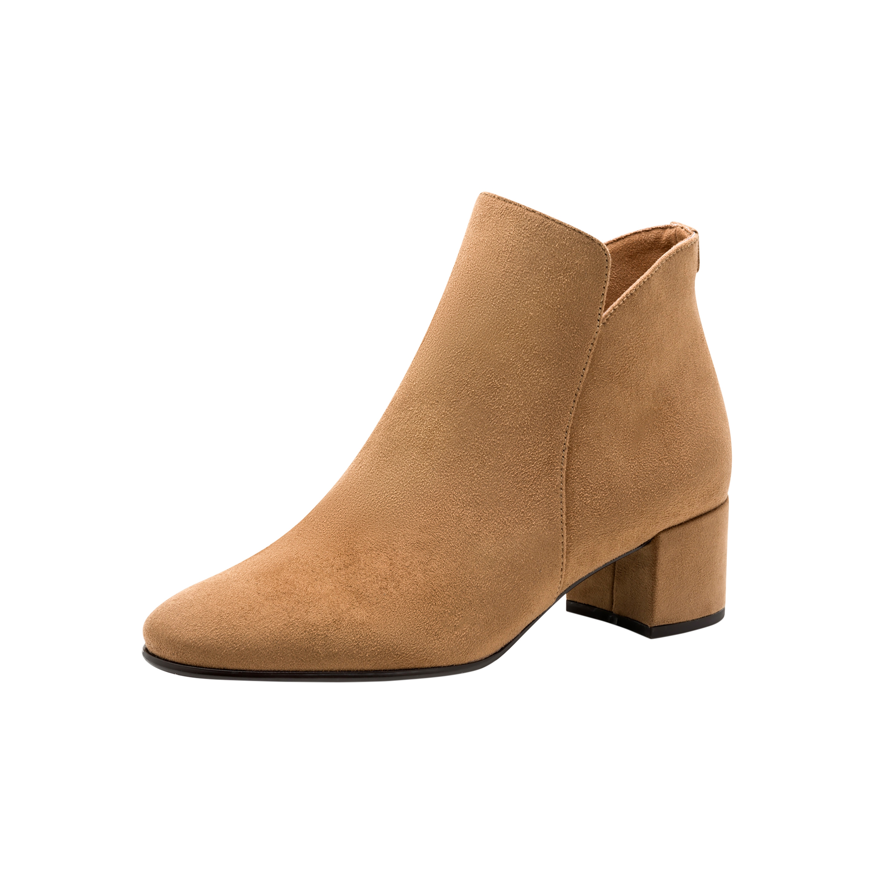 Heeled ankle boots with zipper TAMARIS Beige