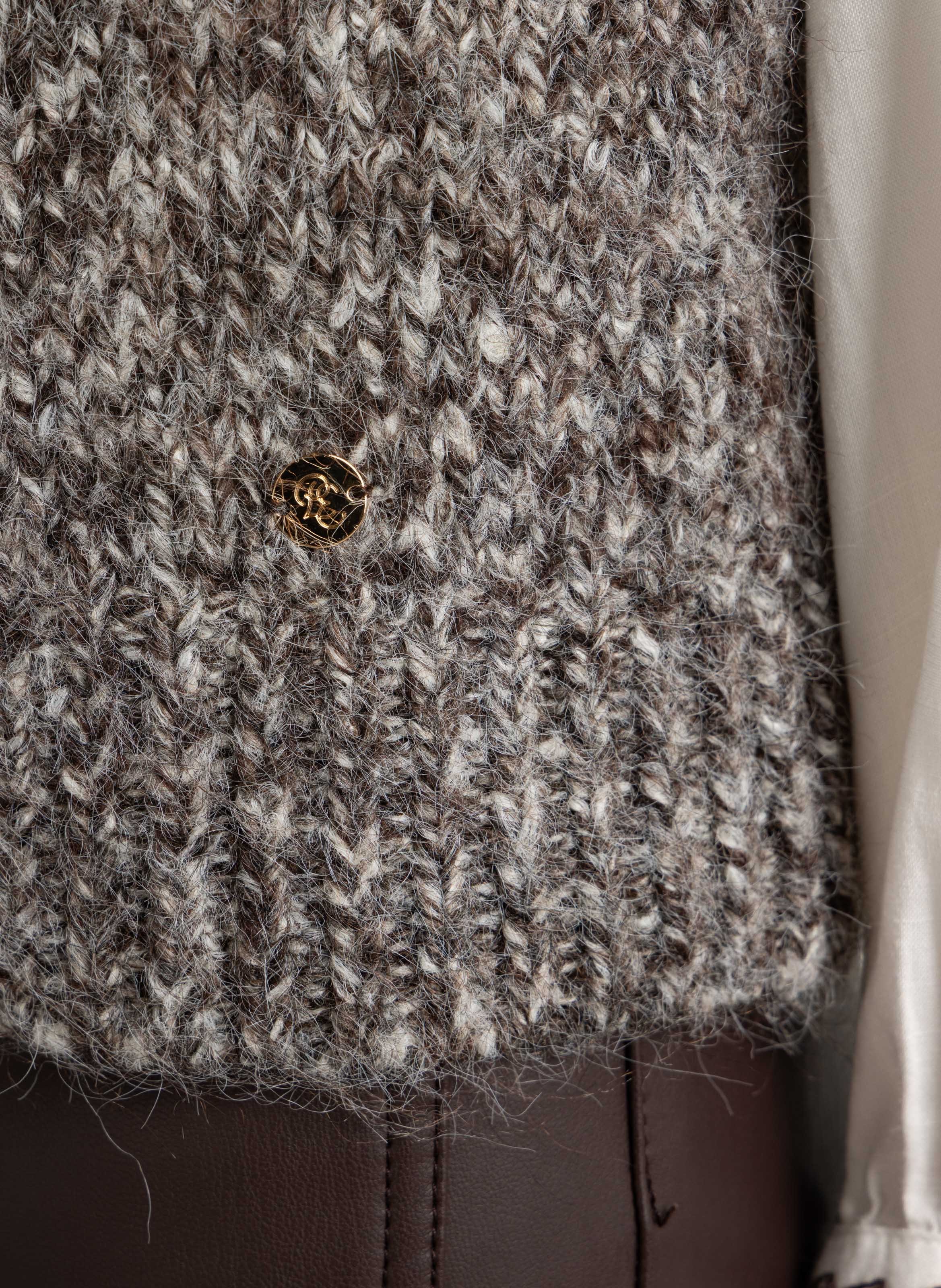 Pull droit sans manches en maille  LA PETITE ETOILE Marron