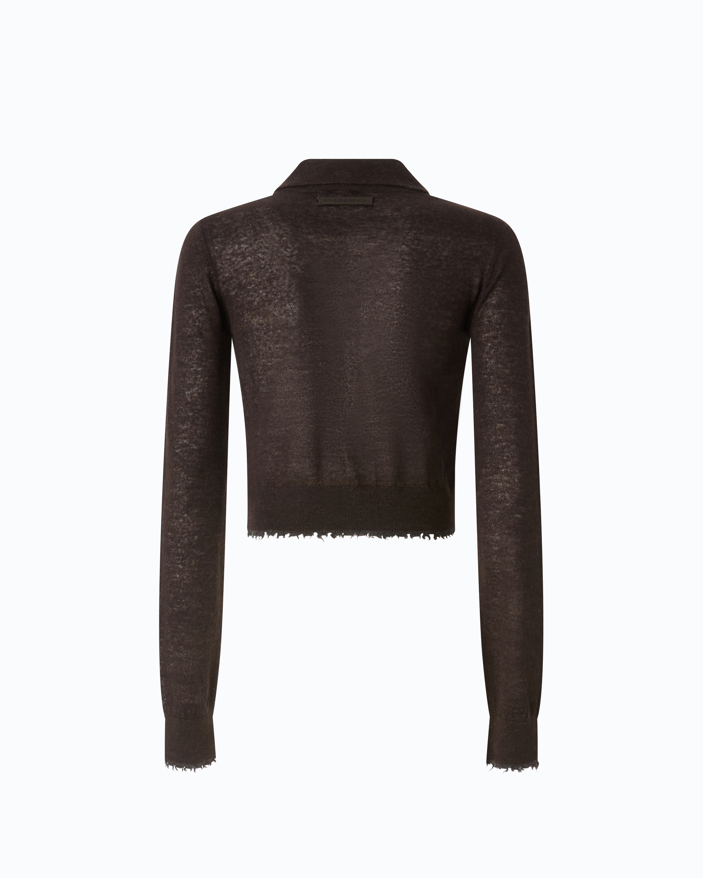 Cardigan cropped à col polo PINKO Marron