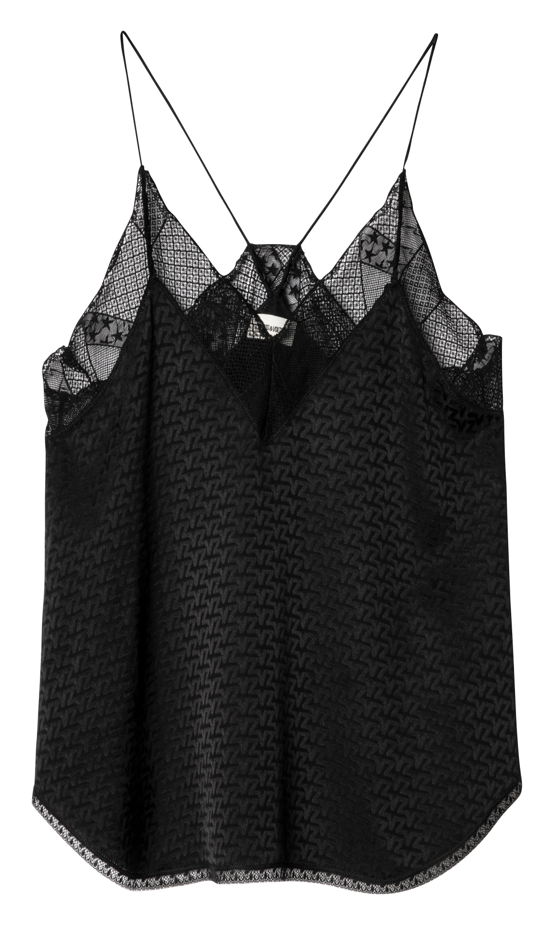 Caraco col V jacquard en soie ZADIG&VOLTAIRE Noir