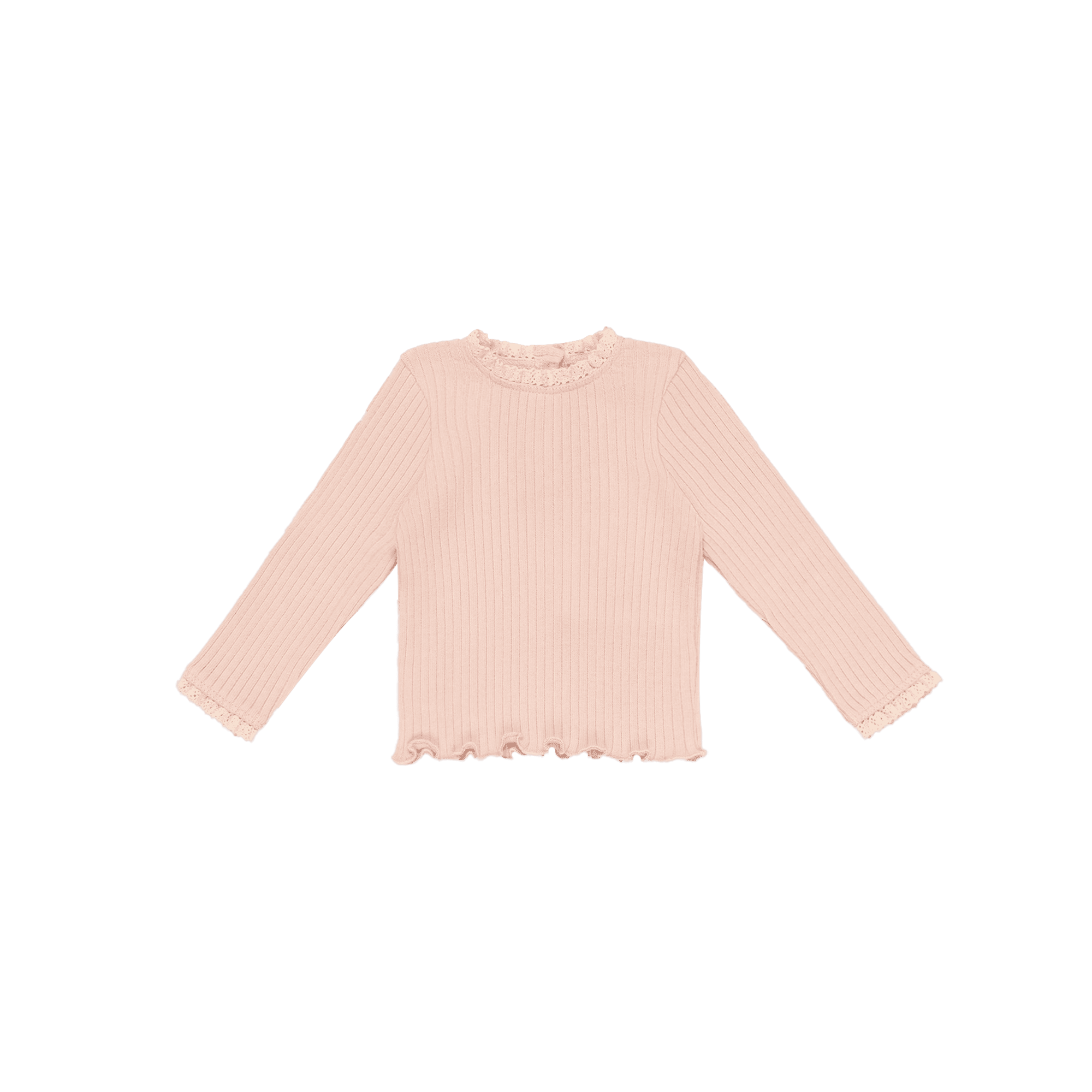 Tee-shirt col montant côtelé en coton THE NEW SOCIETY Rose