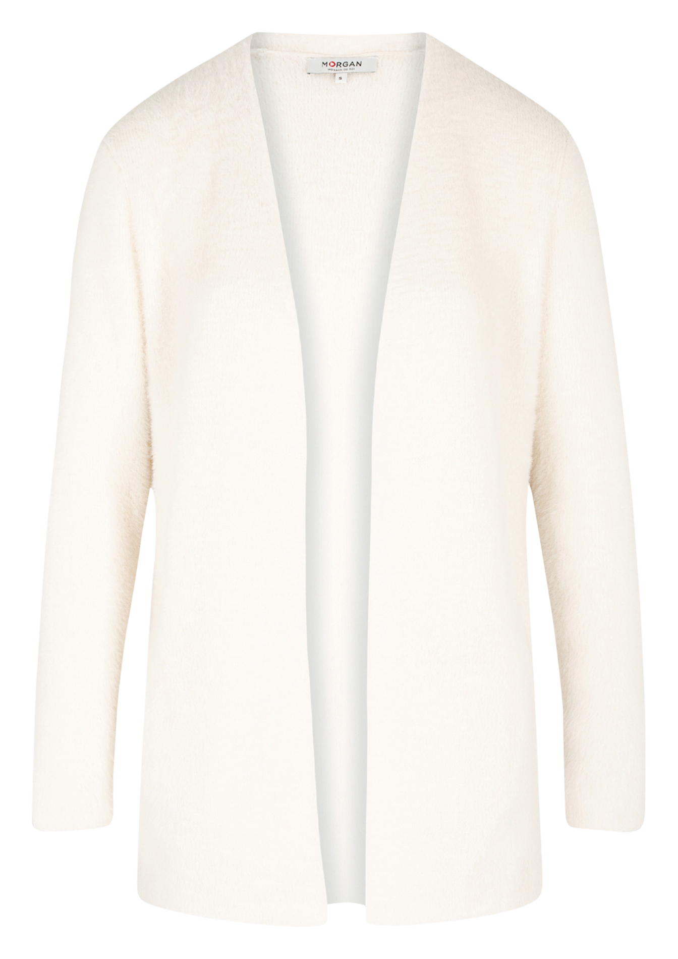 Lange Strickjacke aus Kunstpelz MORGAN Beige