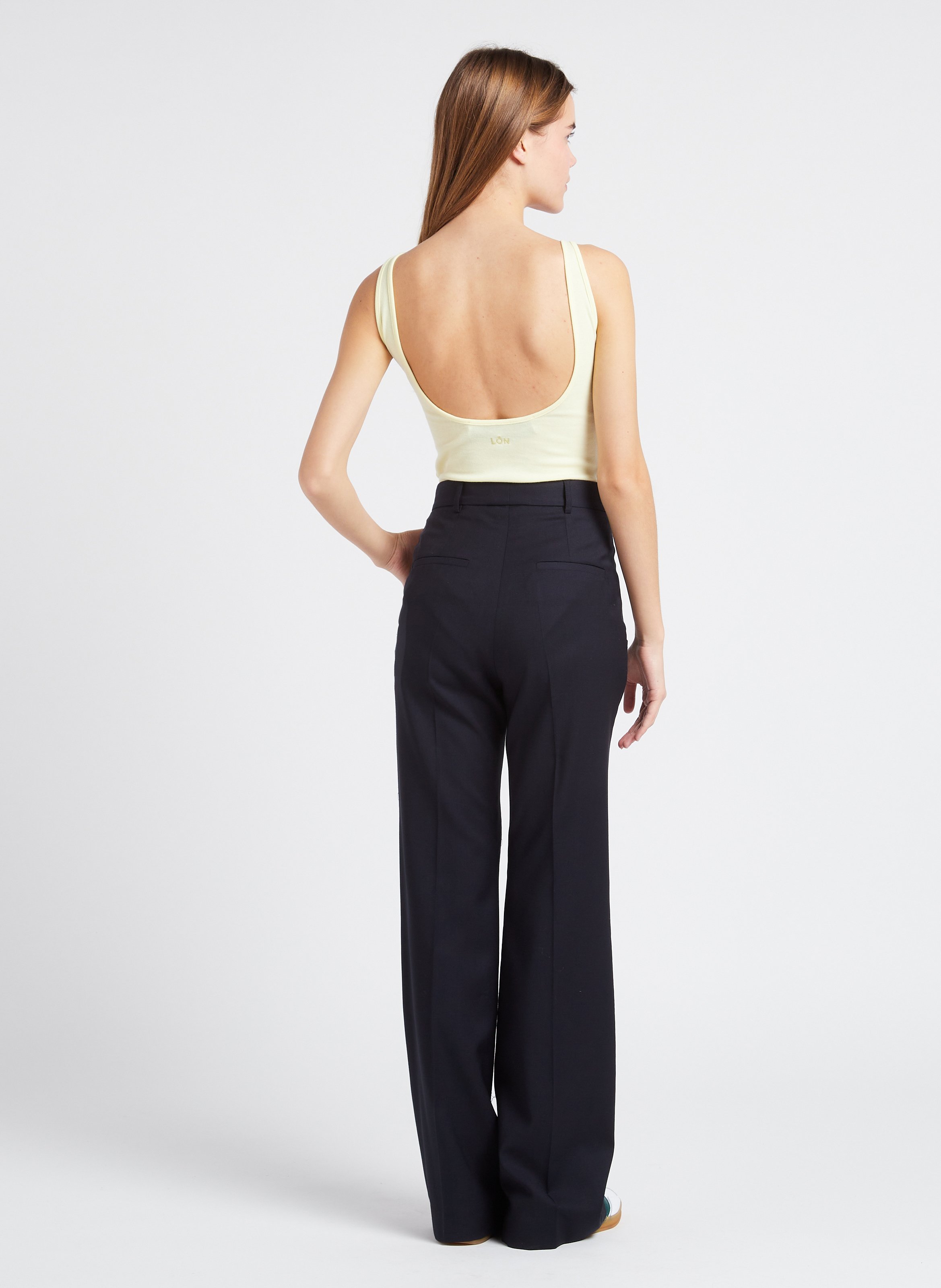 Body à bretelles fines dos nu en coton mélangé  MARGAUX LONNBERG Jaune