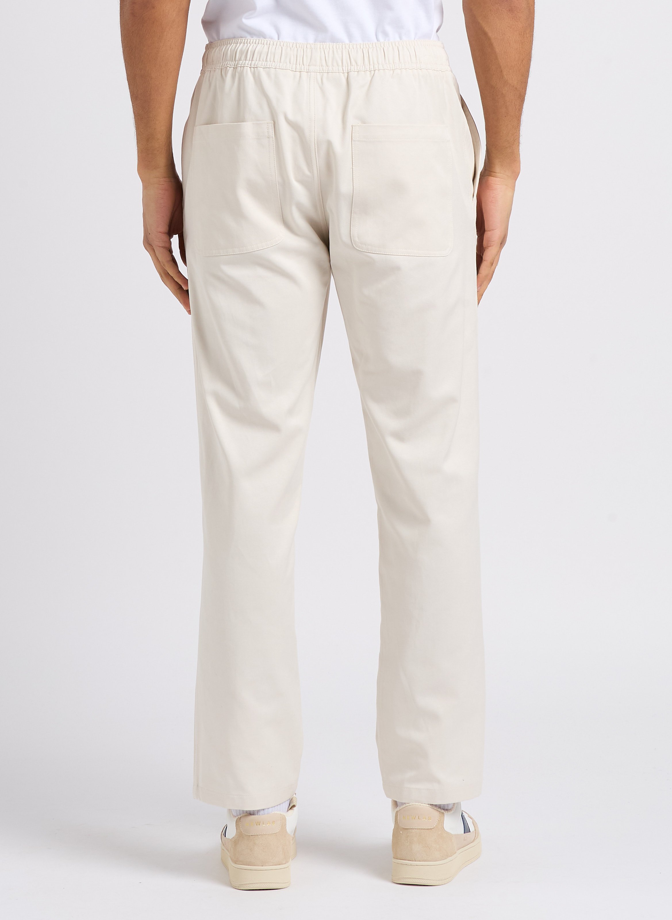 Straight-leg organic cotton-blend pants SAMSOE SAMSOE White
