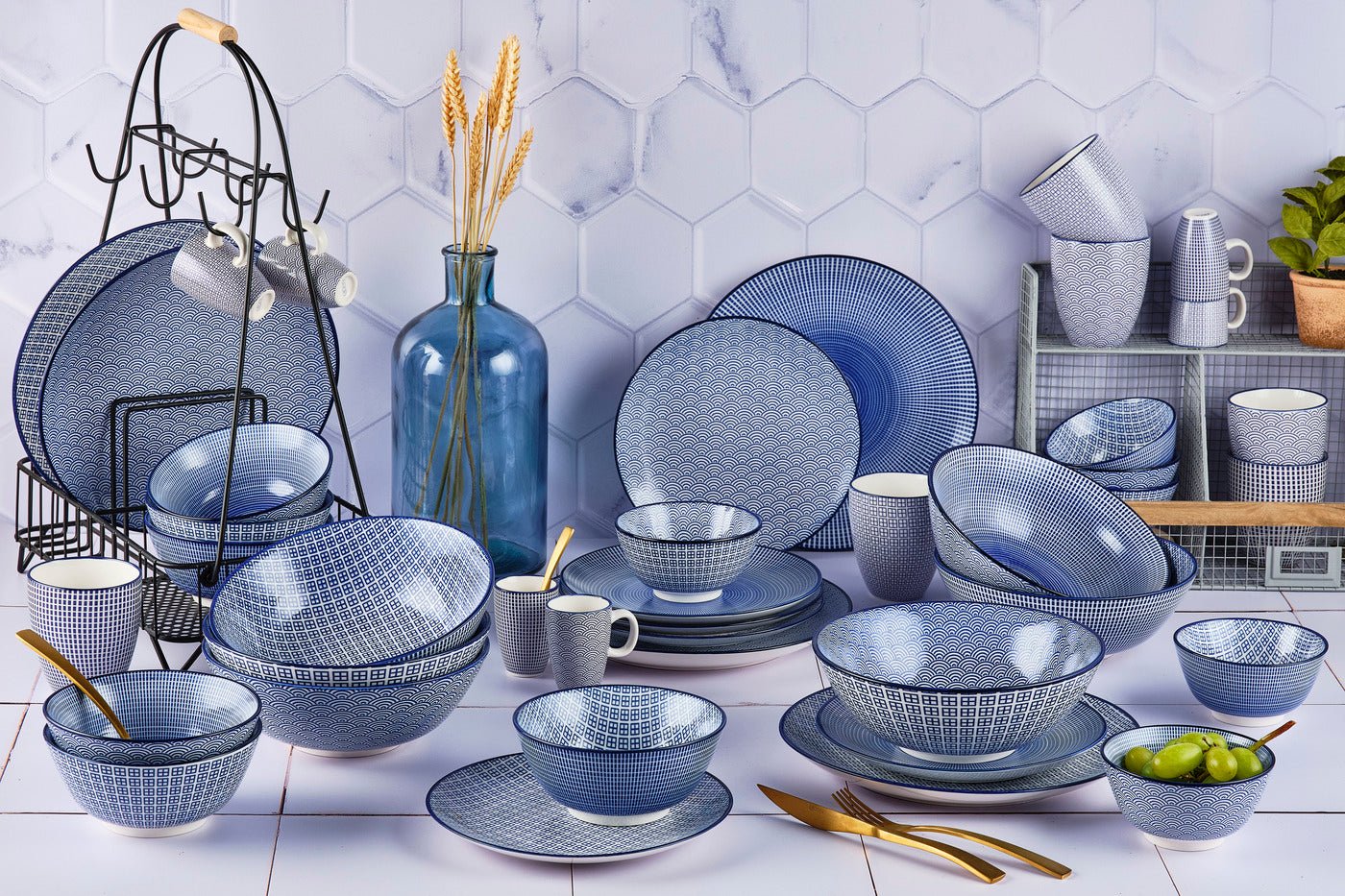 42-Piece Full Dinner Service BJORN Blue