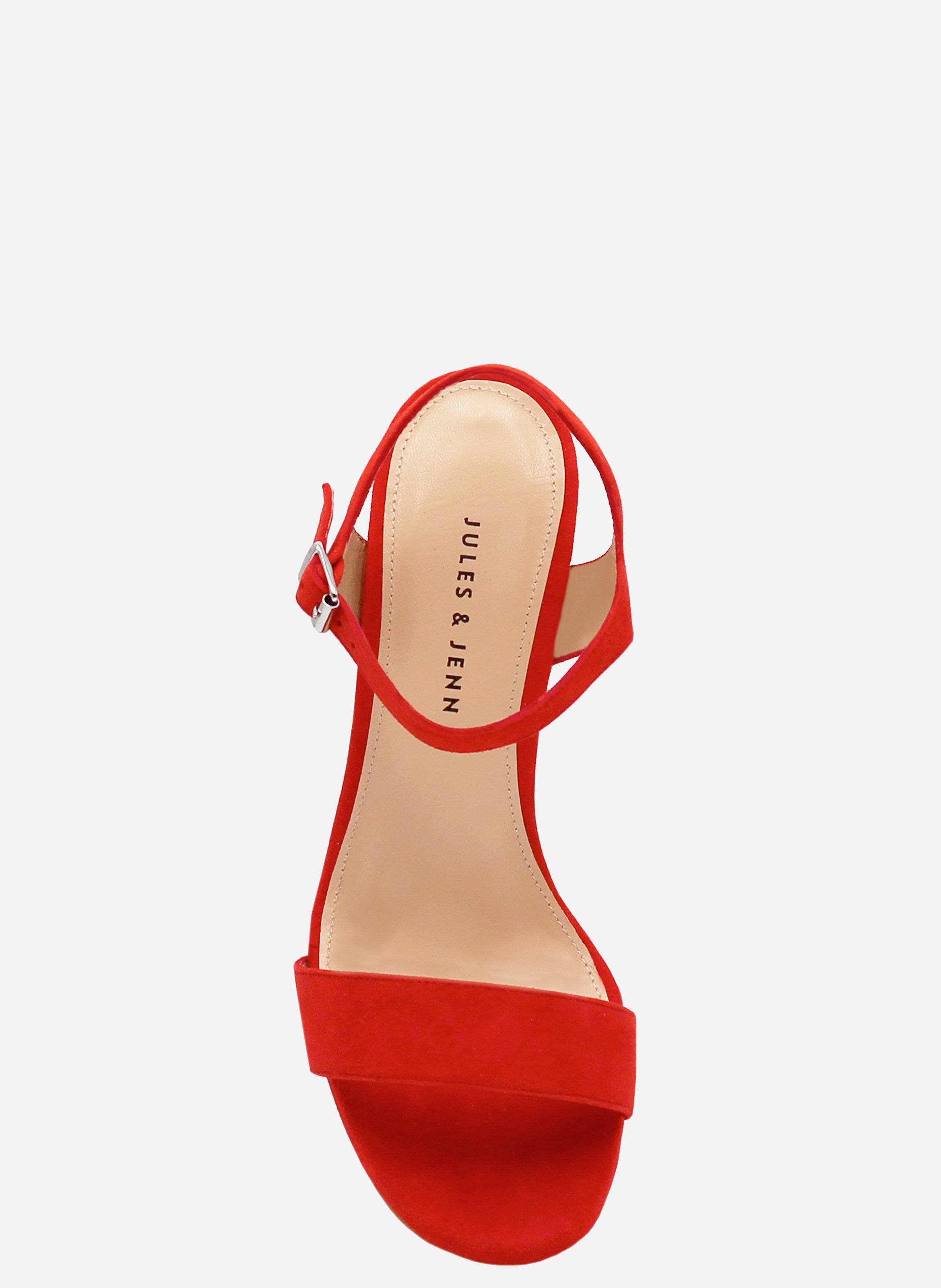 Heeled suede sandals JULES & JENN Red