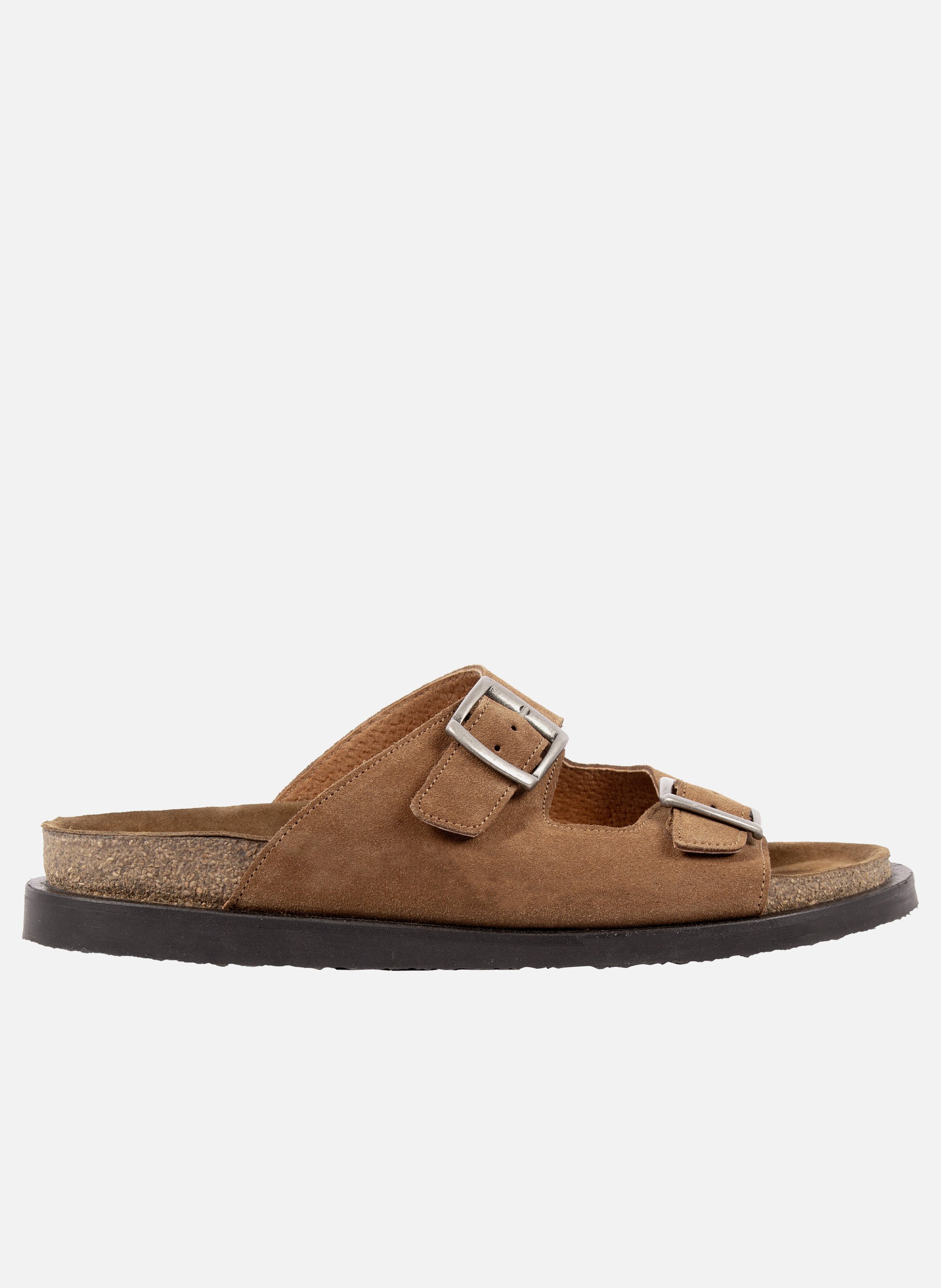 Cork leather suede mules JULES & JENN Brown