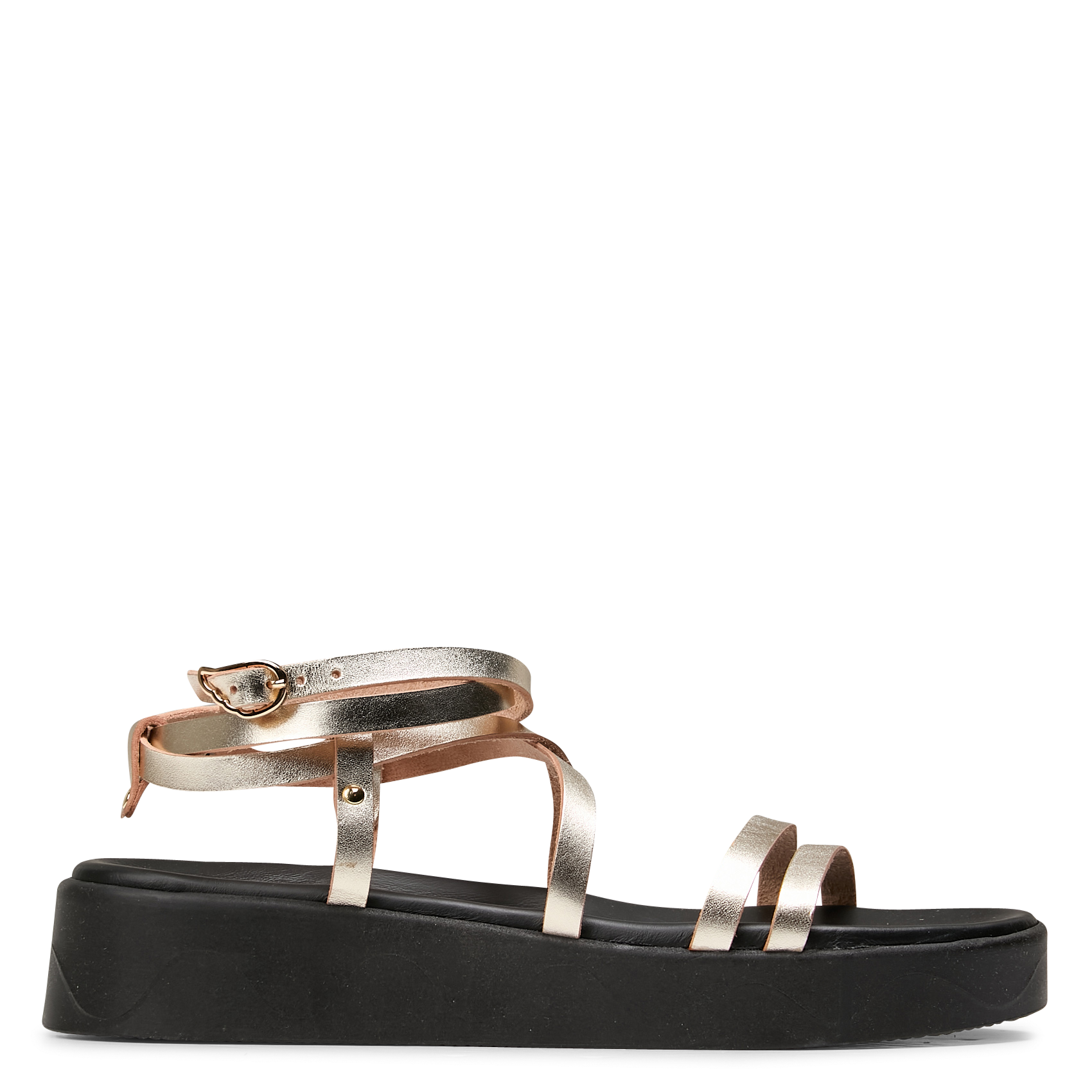 Sandales compensées en cuir ANCIENT GREEK SANDALS Noir