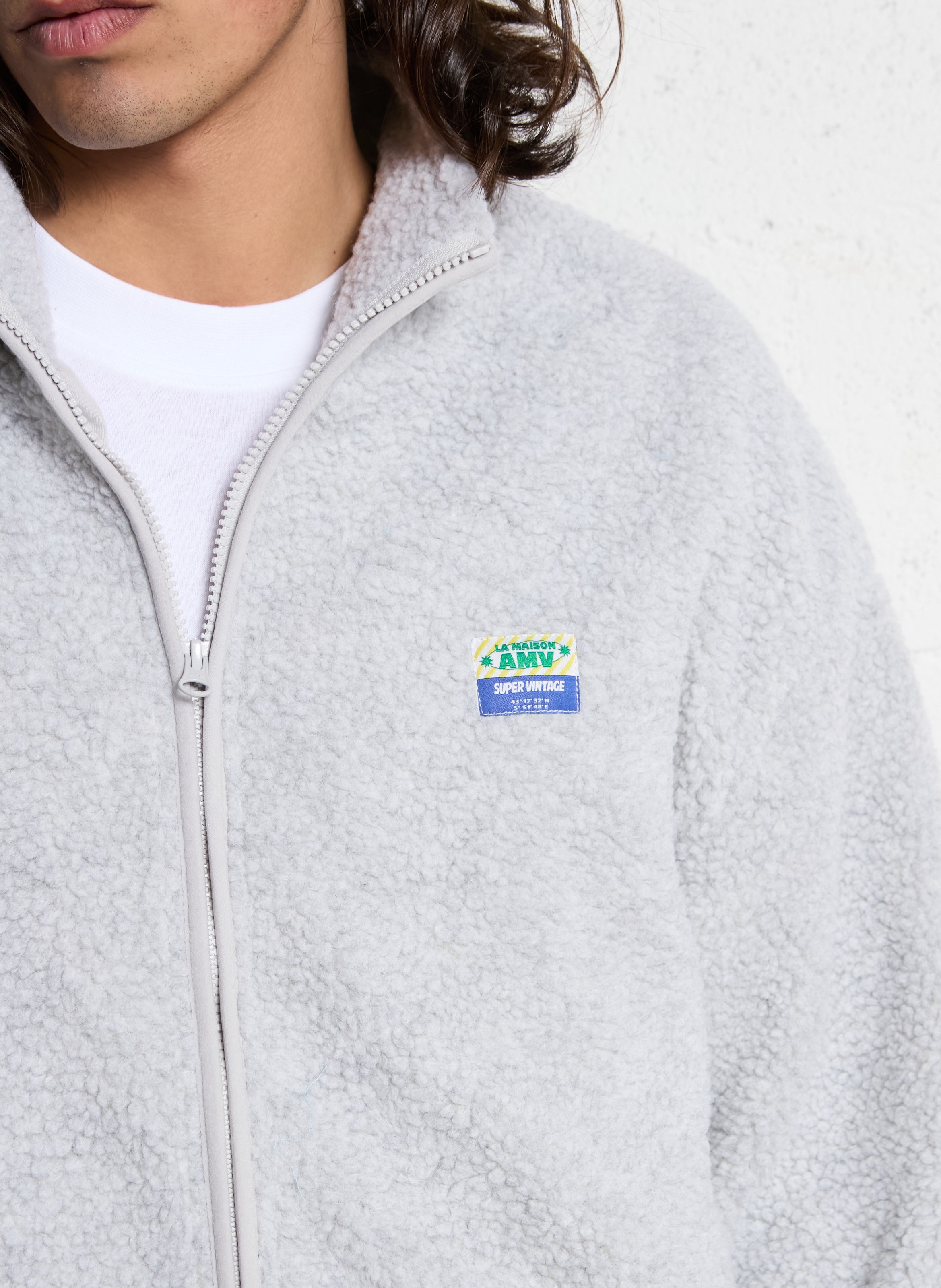 High-neck sherpa jacket AMERICAN VINTAGE Grey