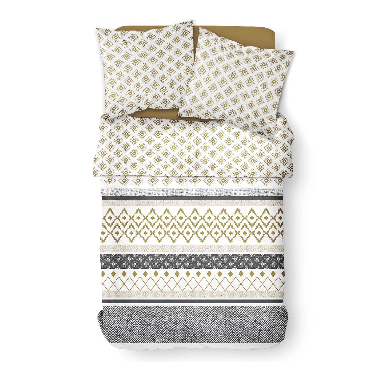 Ethnic printed cotton bedding set TODAY LINGE DE MAISON White