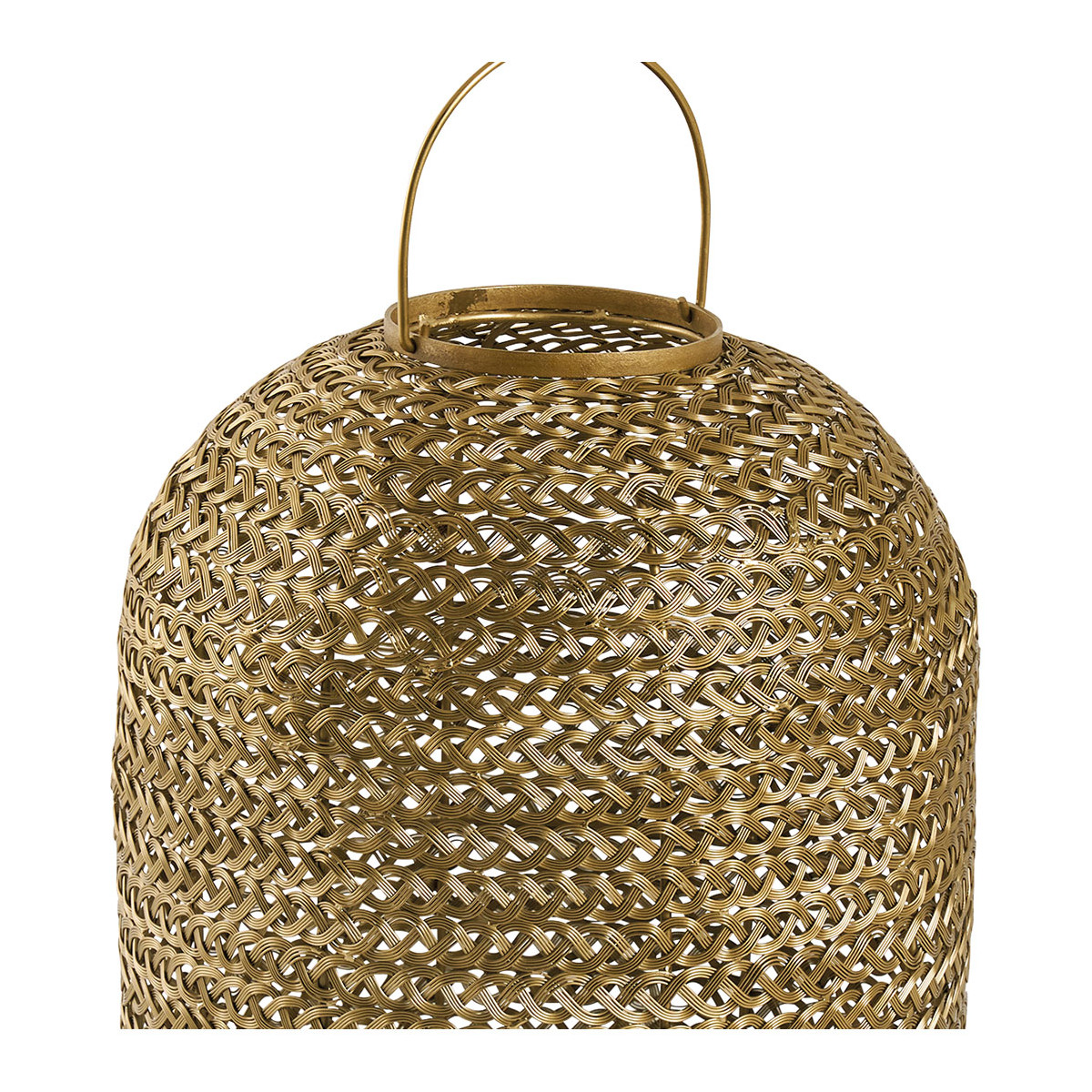 Woven metal lantern BLANC D'IVOIRE Golden