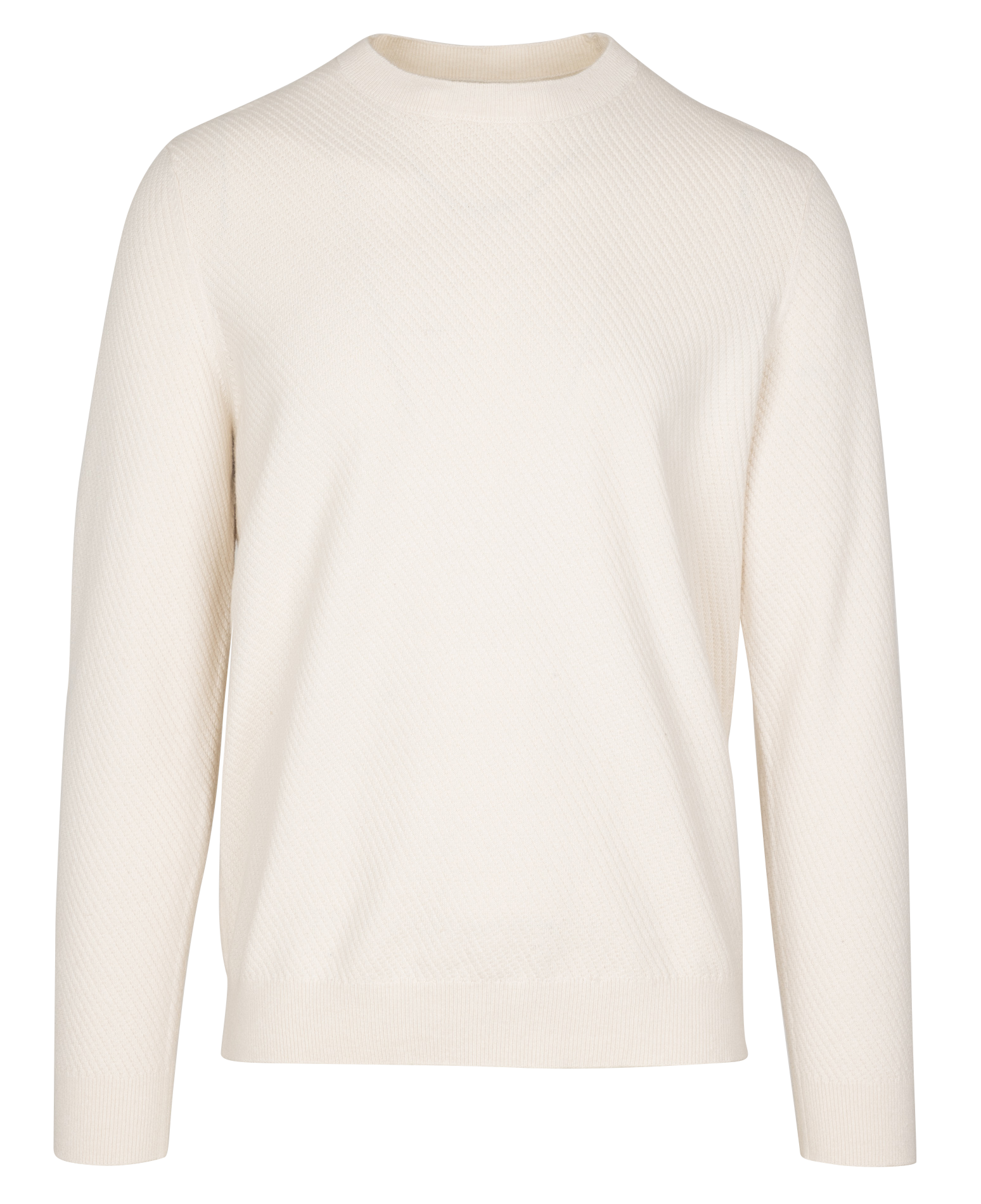 Gerader Rundhalsausschnitt-Pullover mit Reliefstrick IKKS Weiss